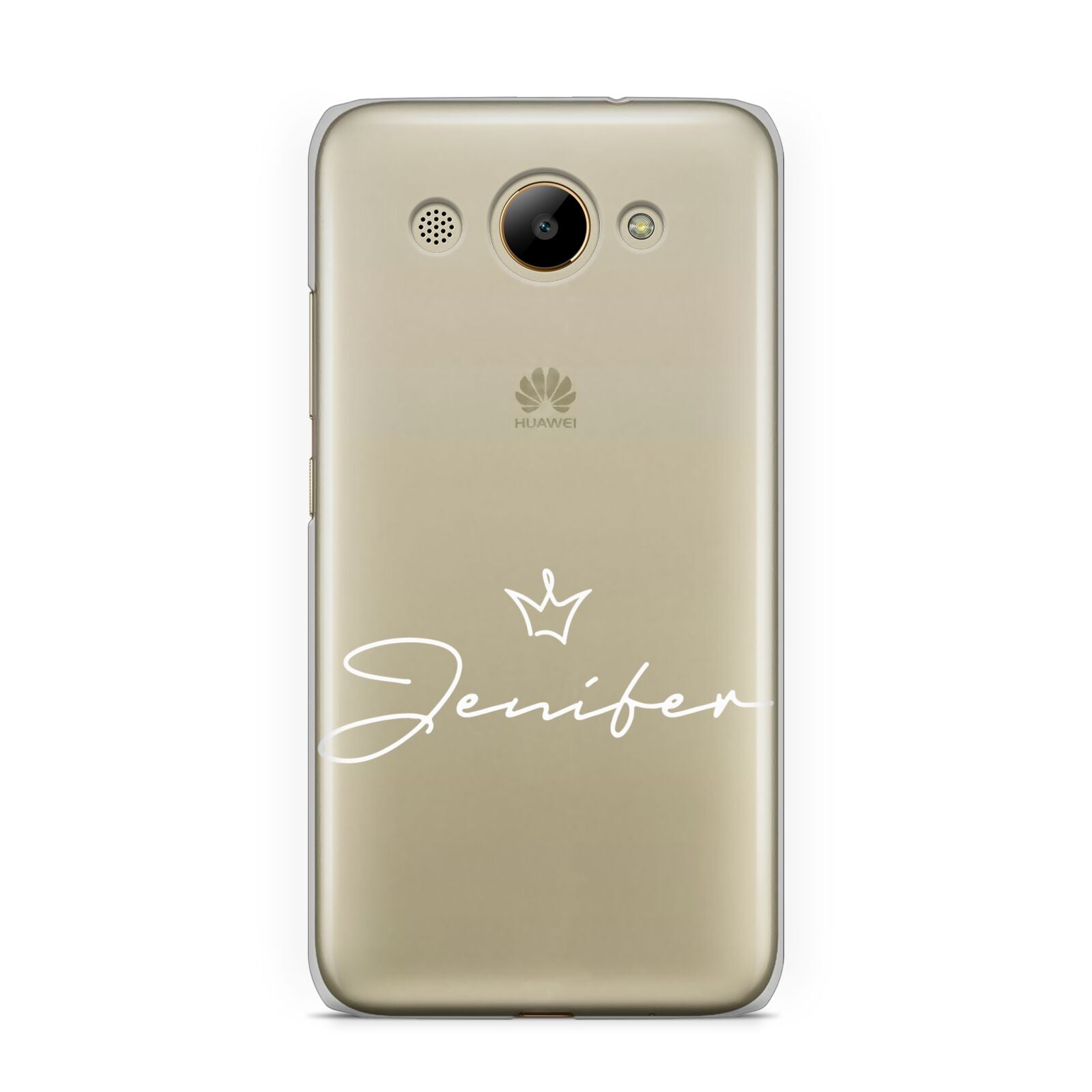 Personalised White Text Transparent Huawei Y3 2017