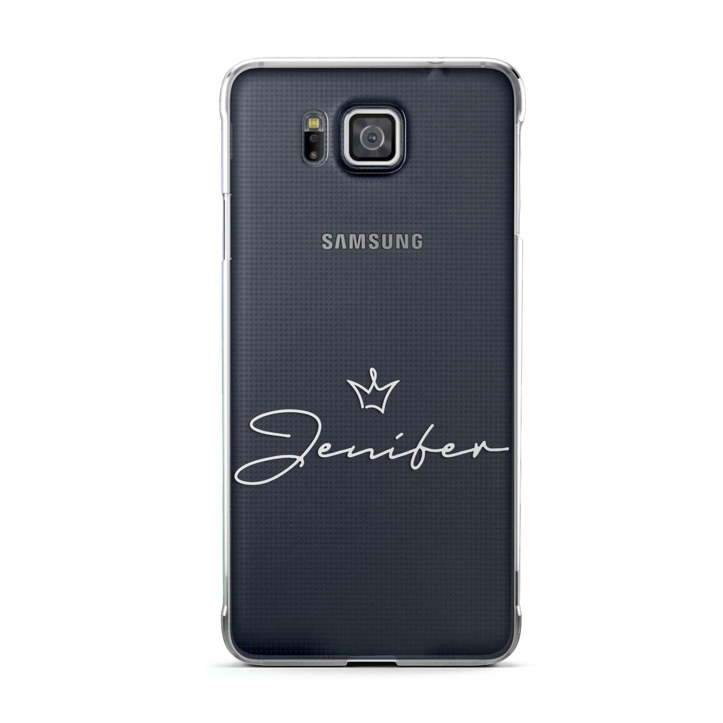 Personalised White Text Transparent Samsung Galaxy Alpha Case