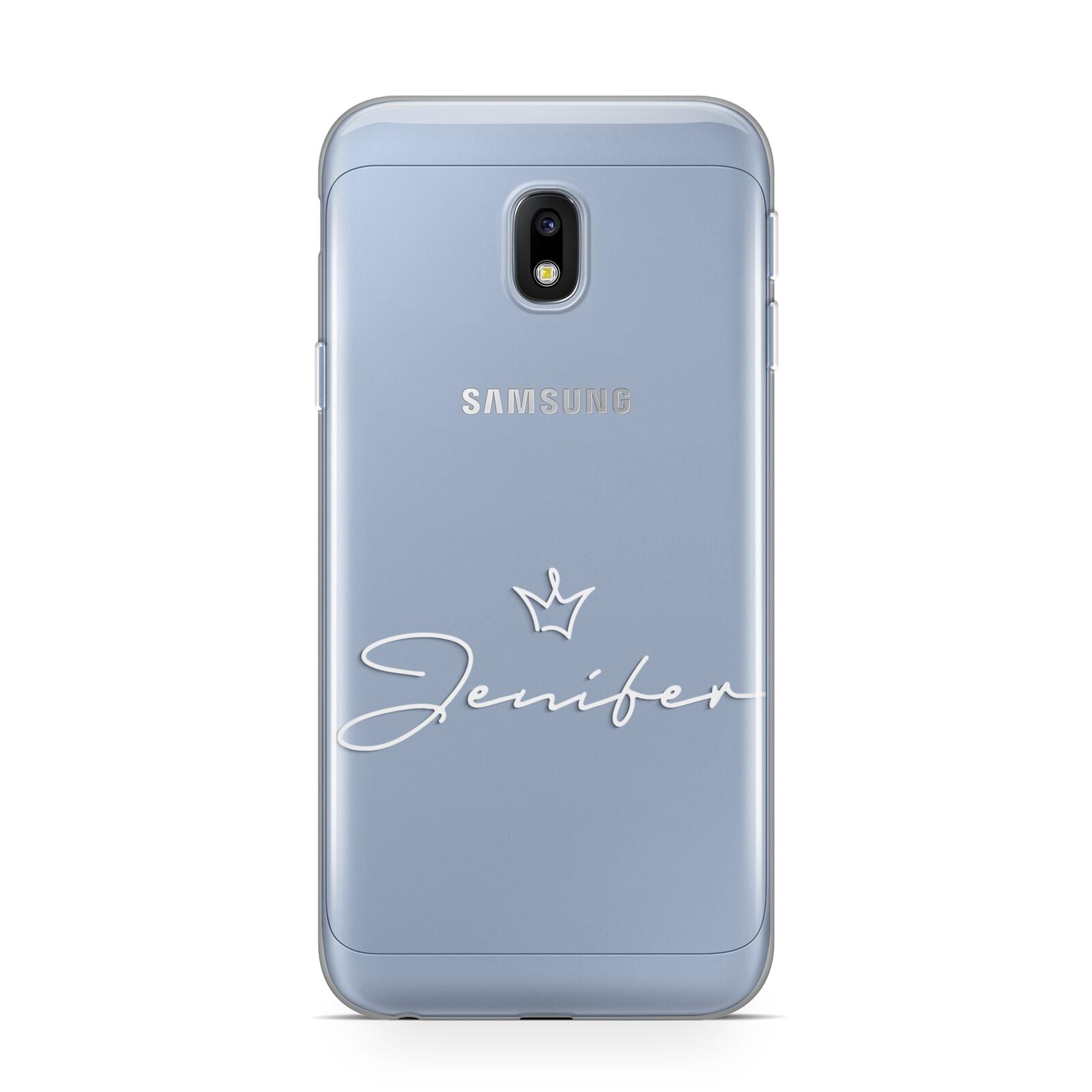 Personalised White Text Transparent Samsung Galaxy J3 2017 Case