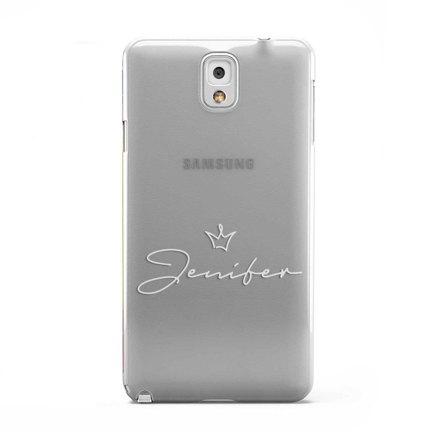 Personalised White Text Transparent Samsung Galaxy Note 3 Case