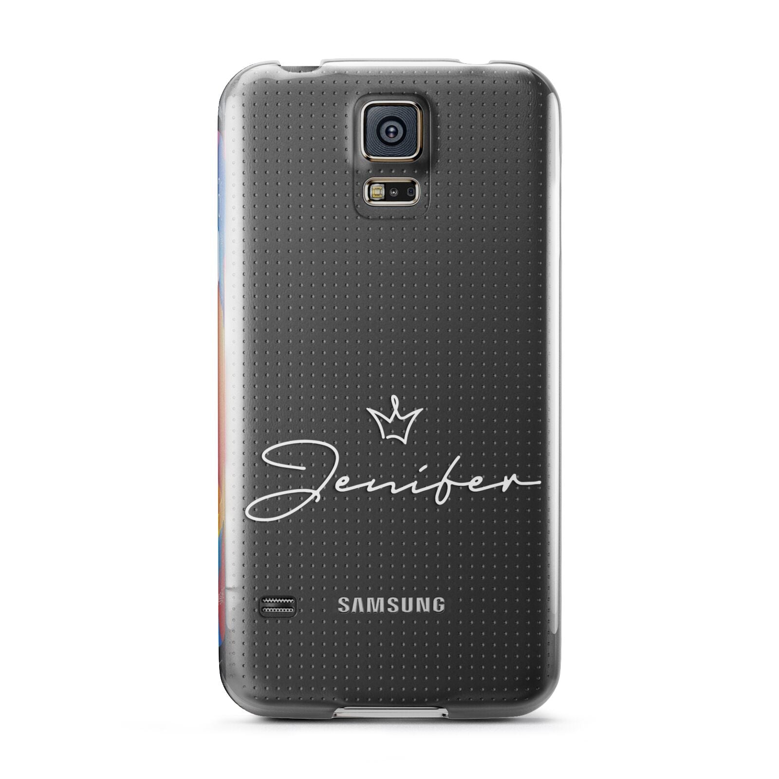 Personalised White Text Transparent Samsung Galaxy S5 Case