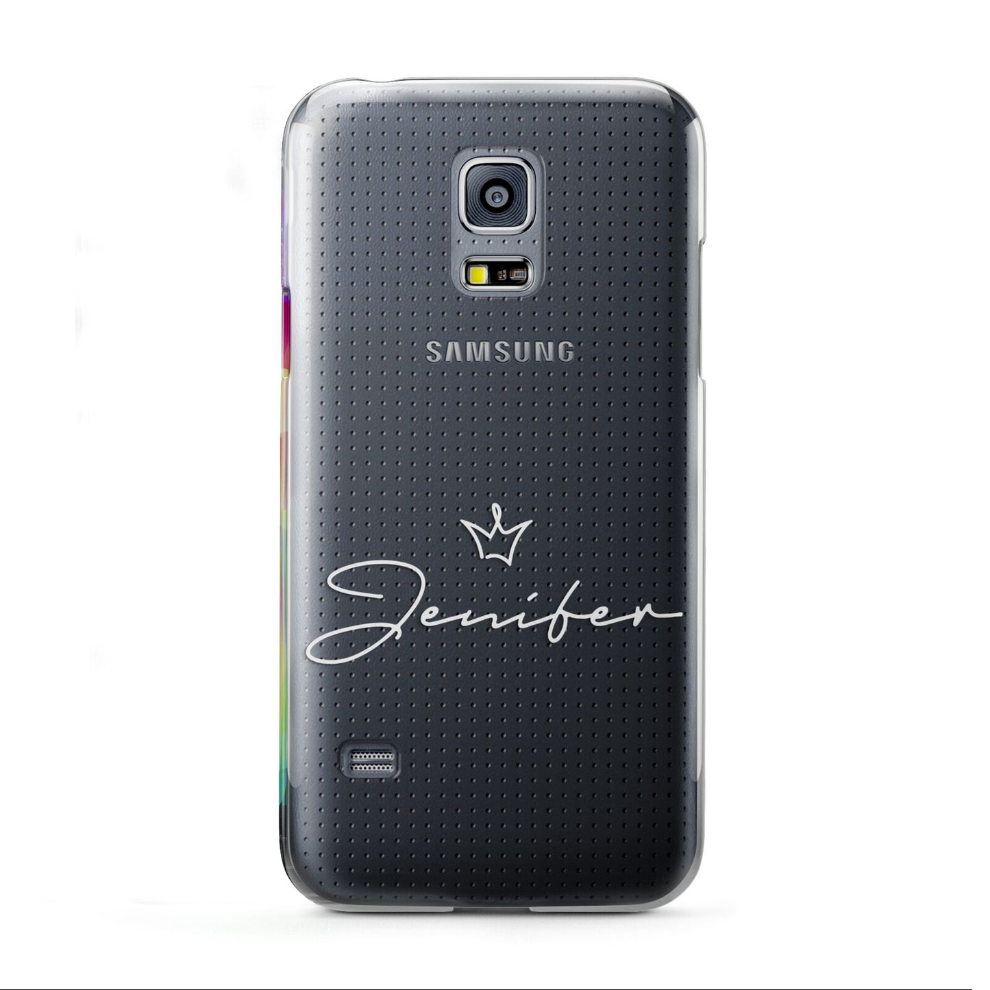 Personalised White Text Transparent Samsung Galaxy S5 Mini Case