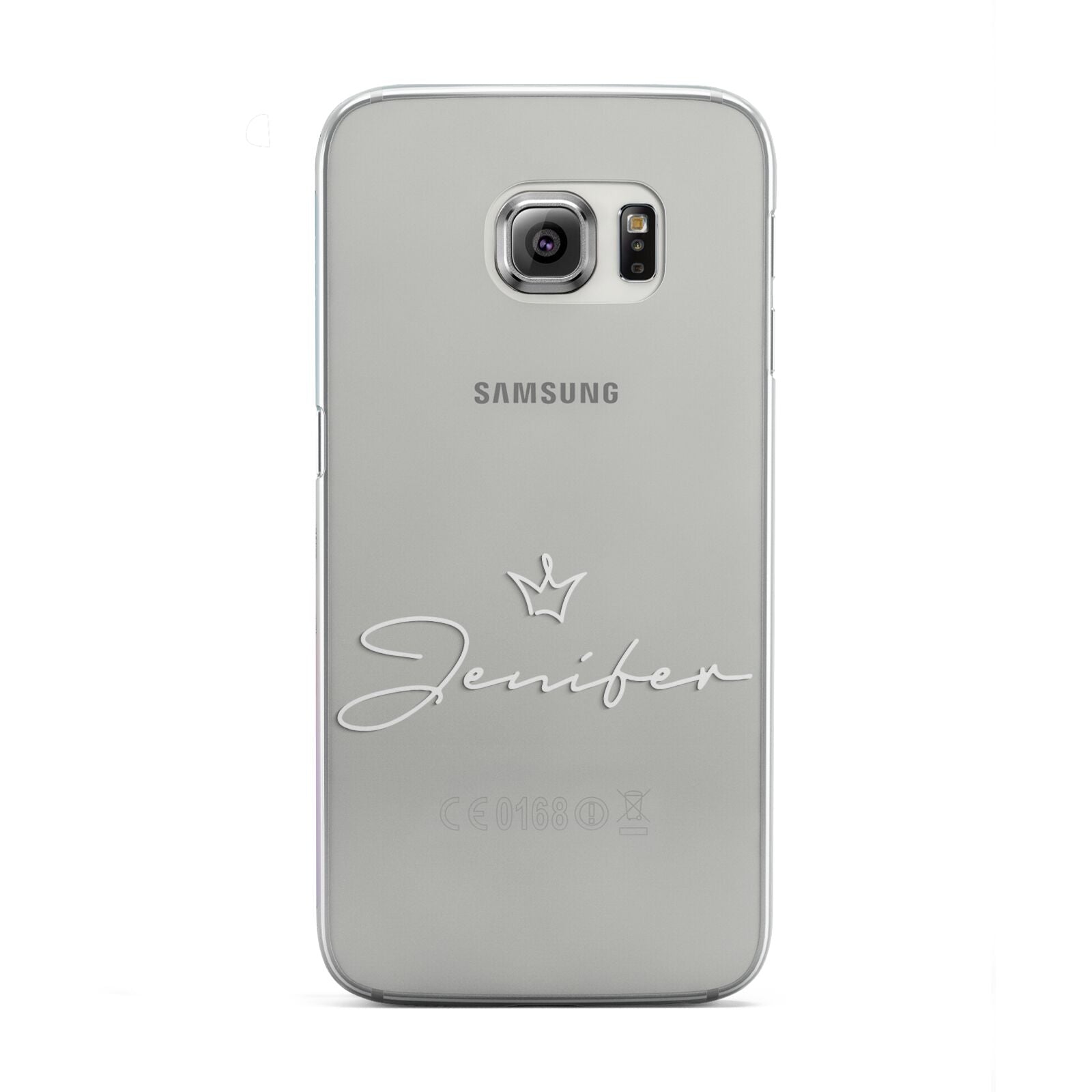 Personalised White Text Transparent Samsung Galaxy S6 Edge Case