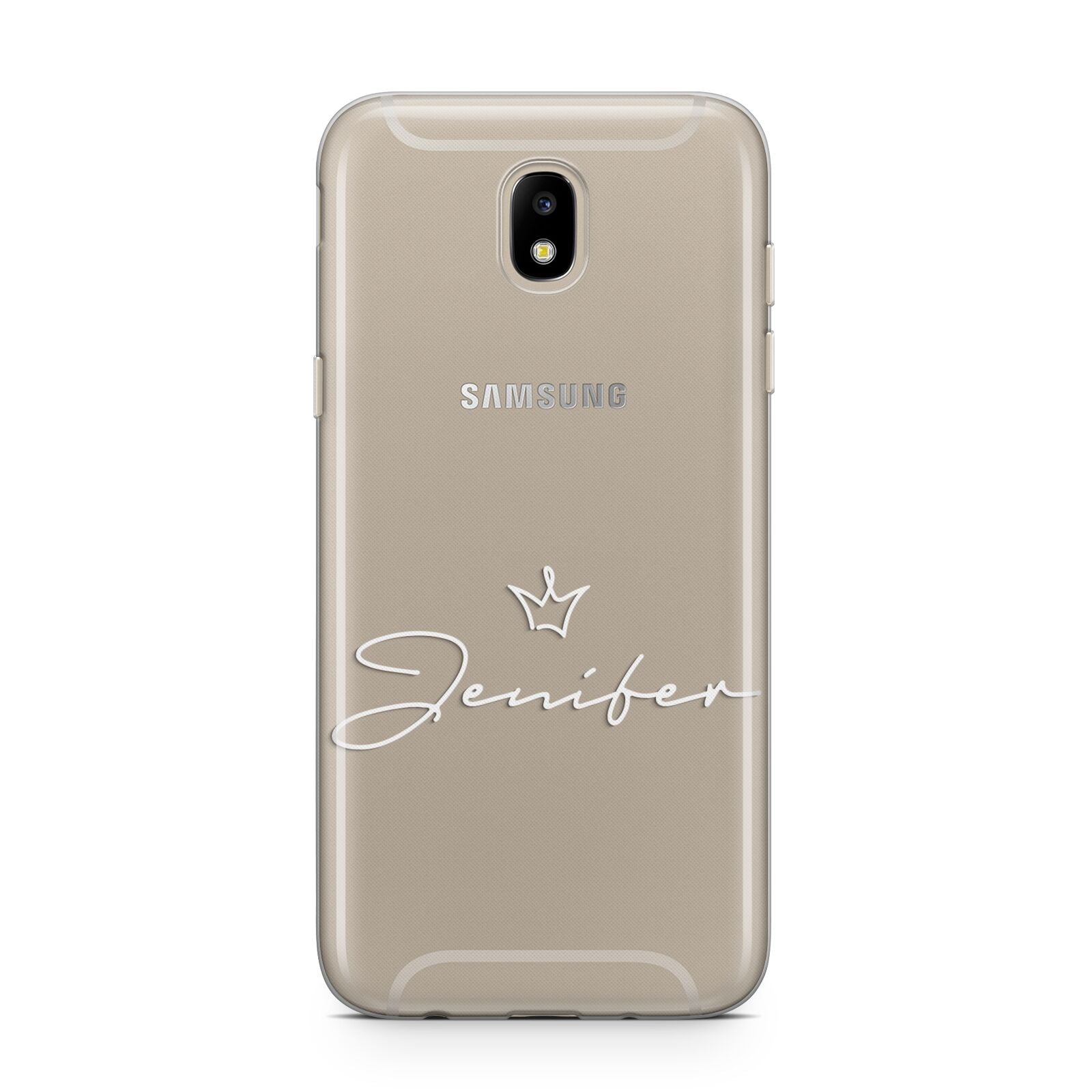 Personalised White Text Transparent Samsung J5 2017 Case