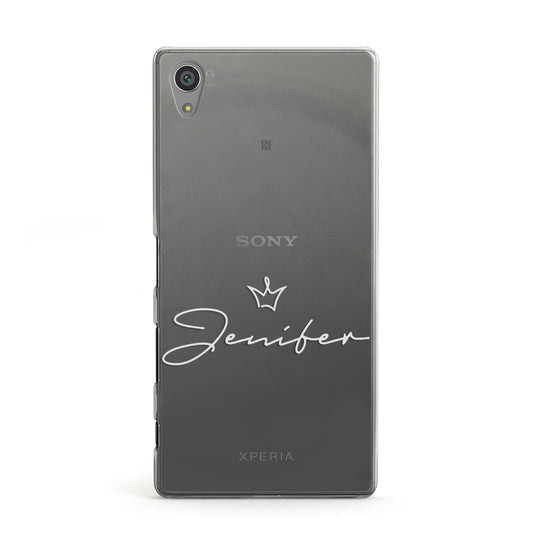 Personalised White Text Transparent Sony Xperia Case