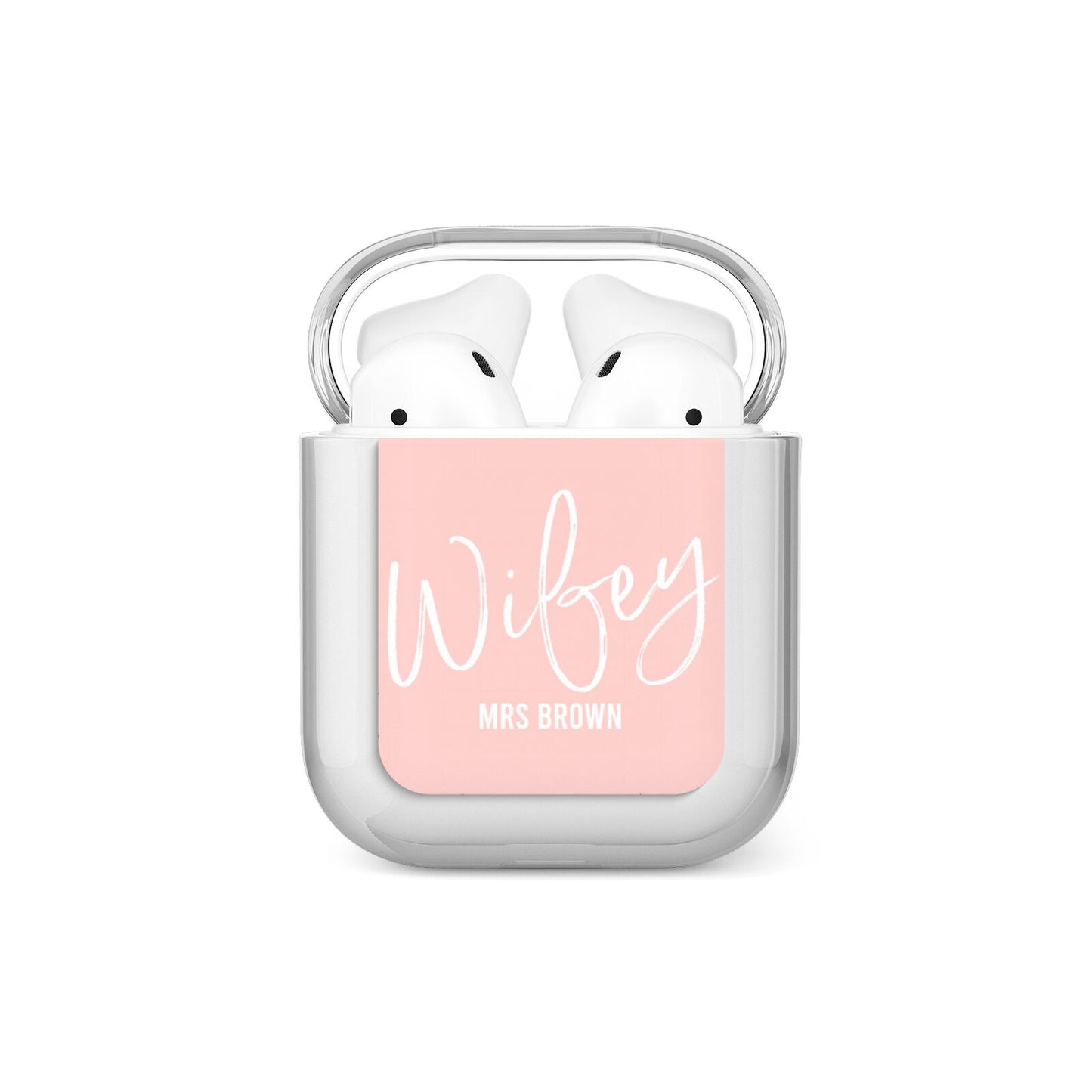 Personalised Wifey Pink AirPods Case