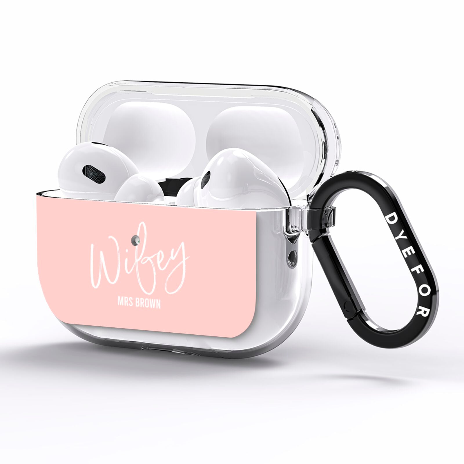 Personalised Wifey Pink AirPods Pro Clear Case Side Image