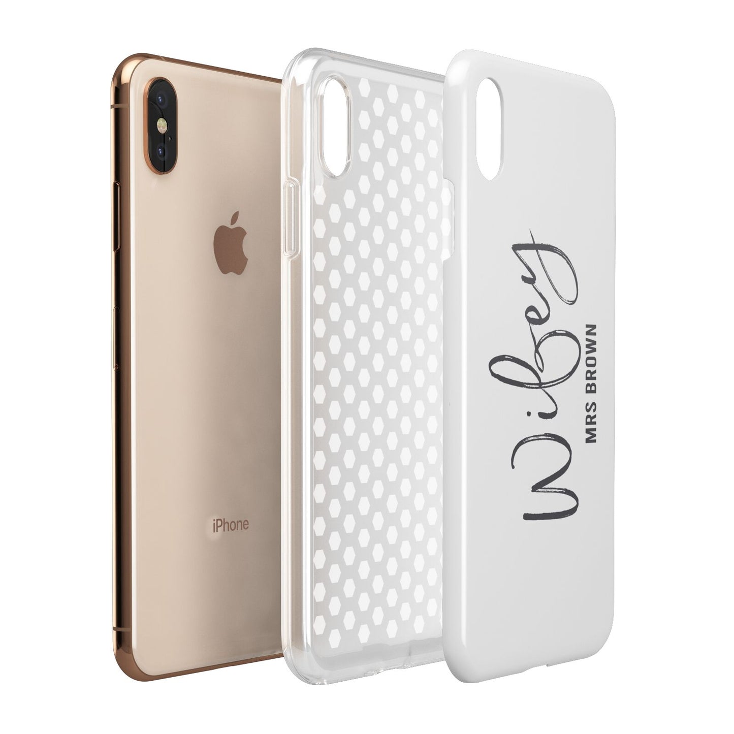 Personalised Wifey White Apple iPhone Xs Max 3D Tough Case Expanded View