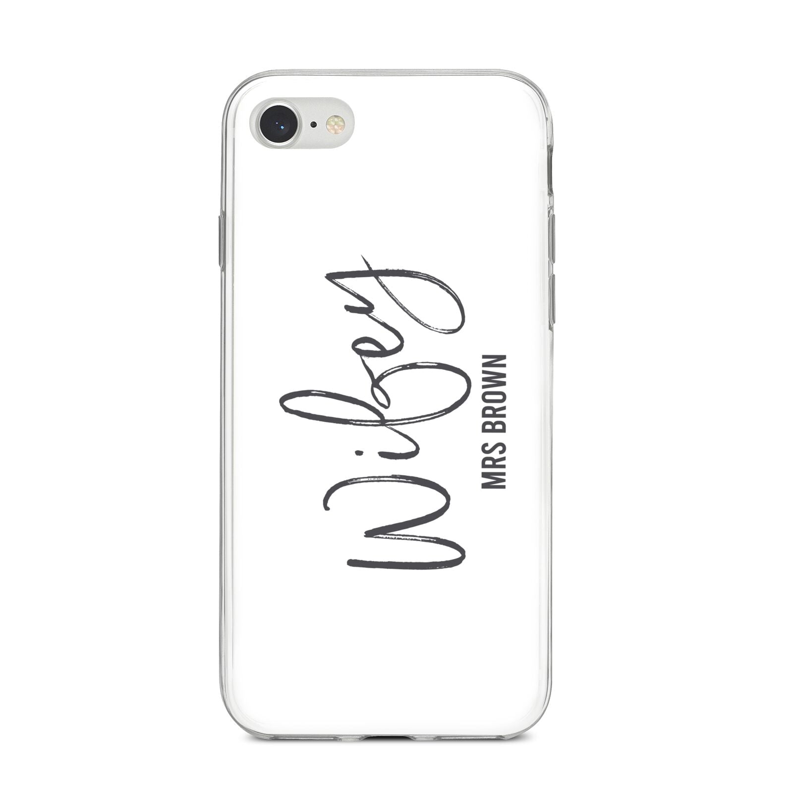 Personalised Wifey White iPhone 8 Bumper Case on Silver iPhone