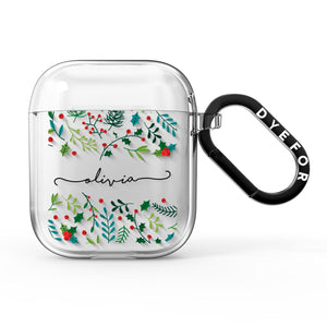 Personalised Winter Floral AirPods Case