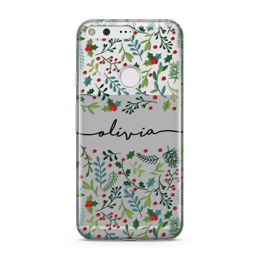 Personalised Winter Floral Google Pixel Case