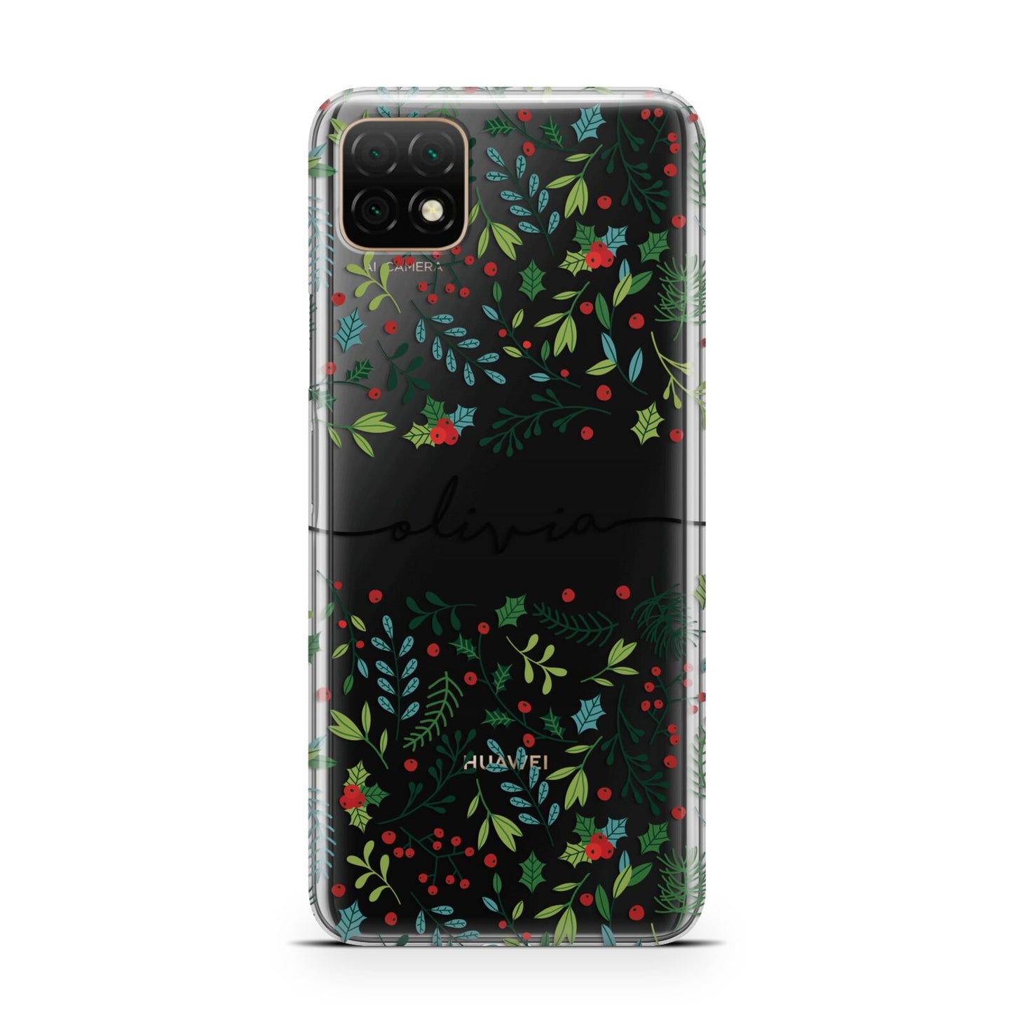 Personalised Winter Floral Huawei Enjoy 20 Phone Case