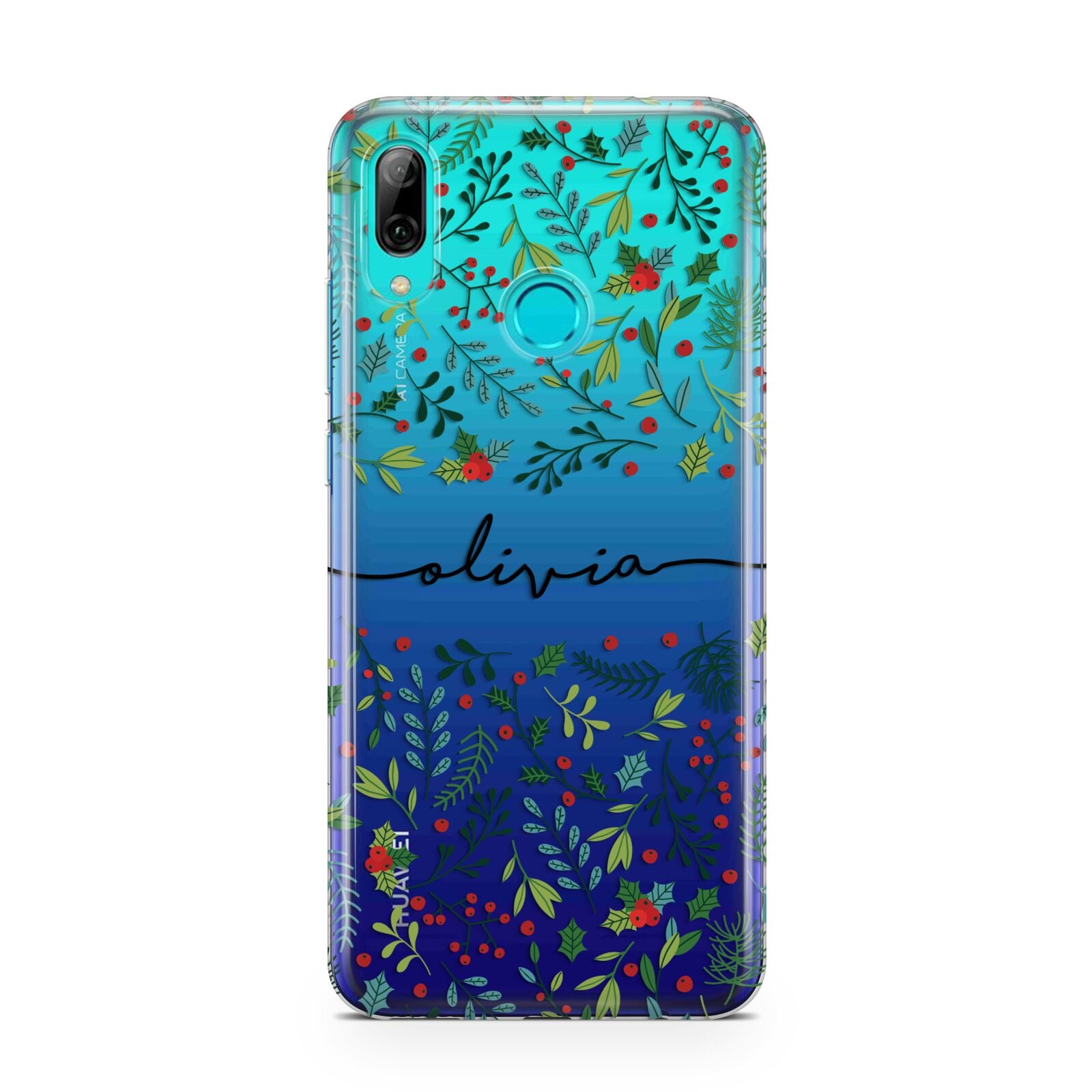 Personalised Winter Floral Huawei P Smart 2019 Case