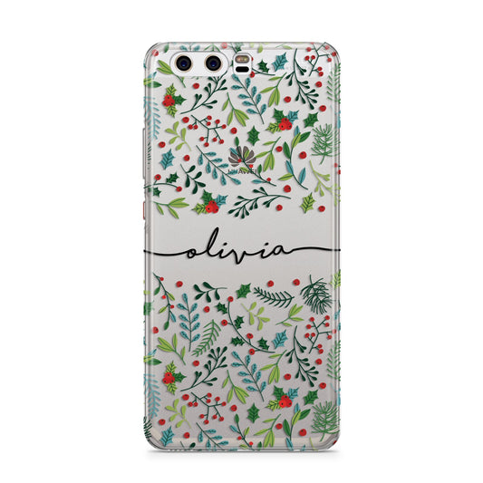 Personalised Winter Floral Huawei P10 Phone Case