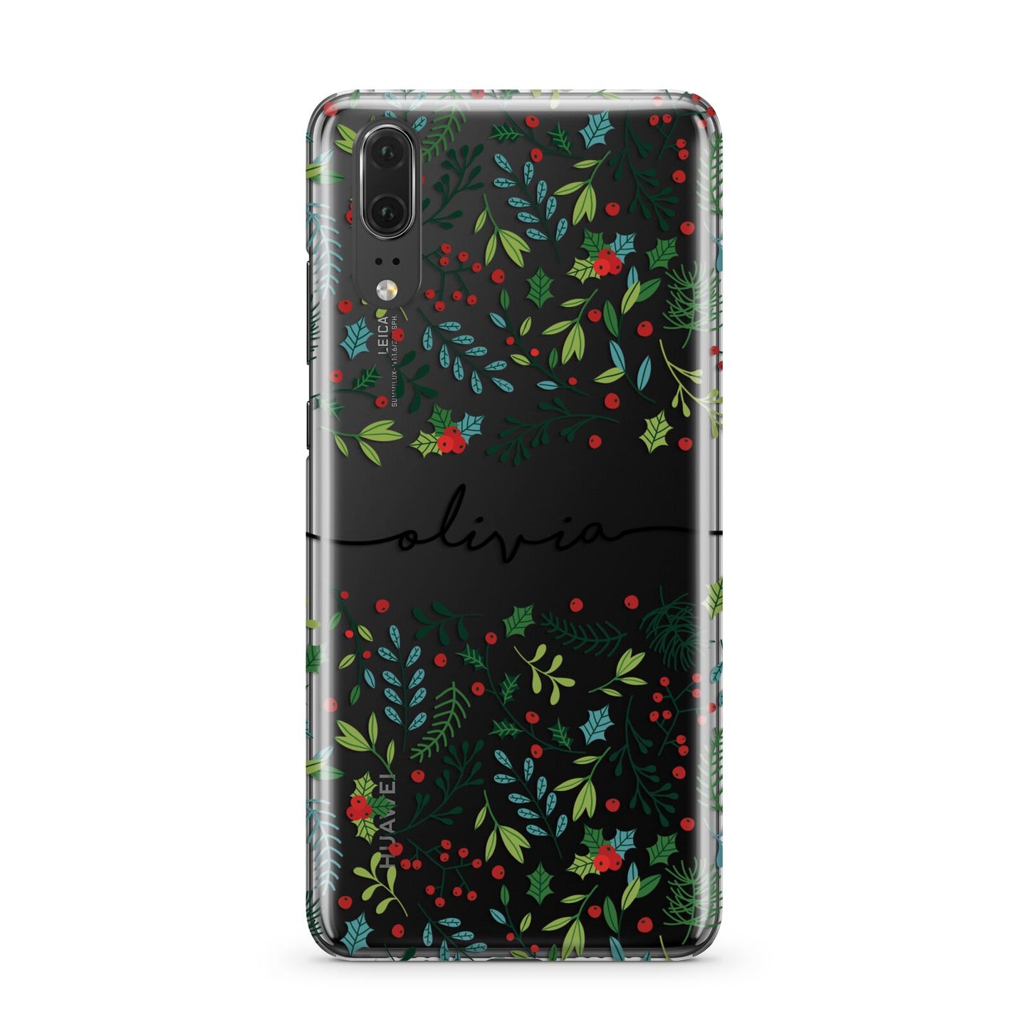 Personalised Winter Floral Huawei P20 Phone Case