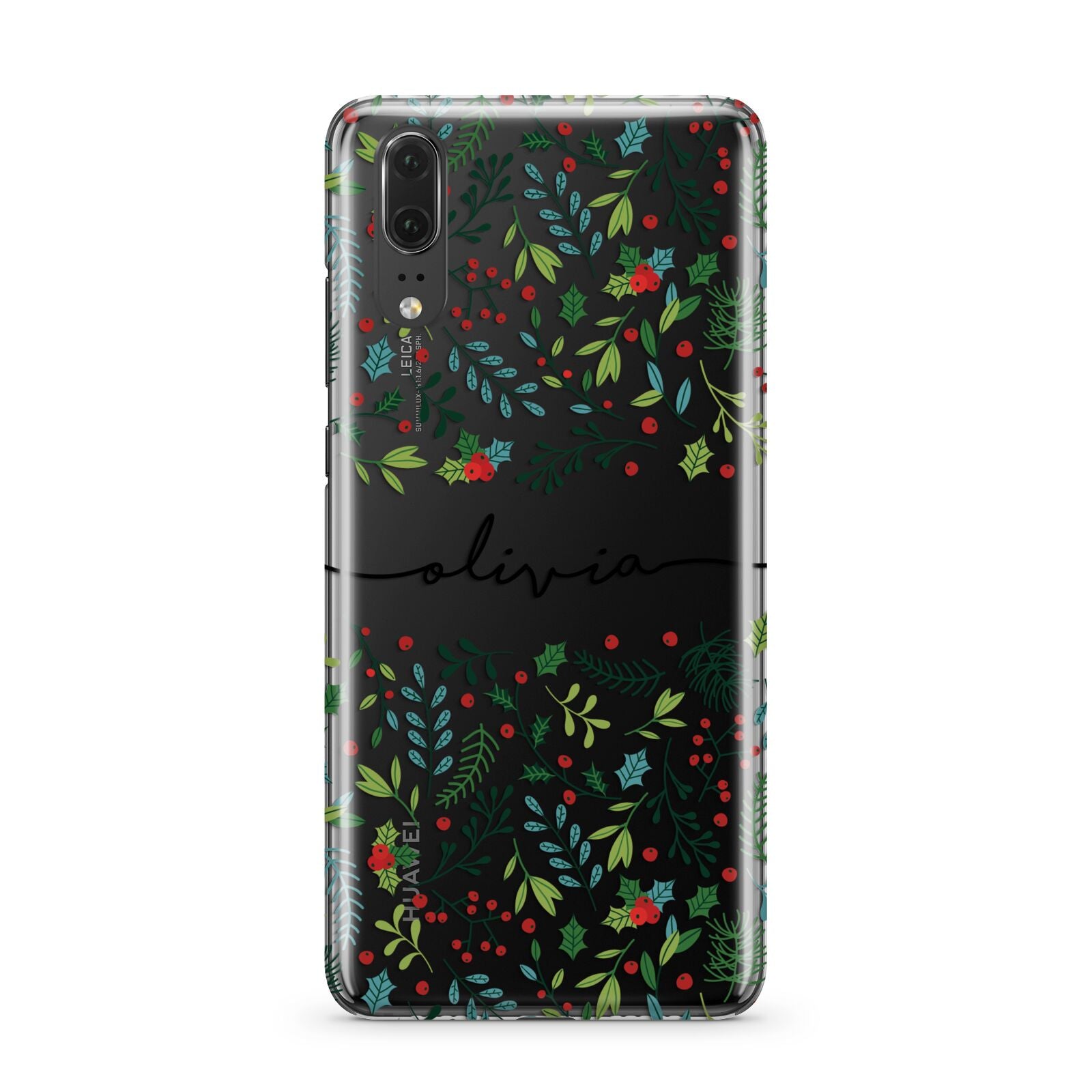 Personalised Winter Floral Huawei P20 Phone Case