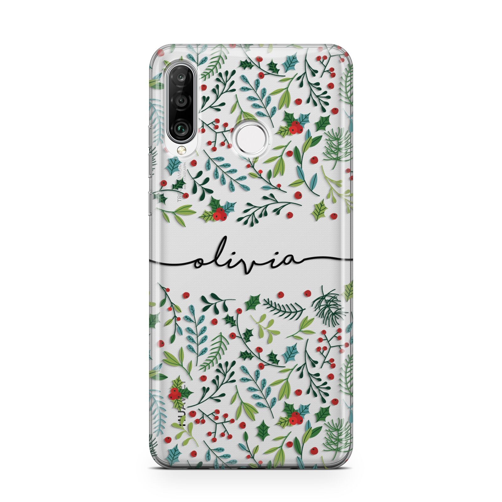 Personalised Winter Floral Huawei P30 Lite Phone Case