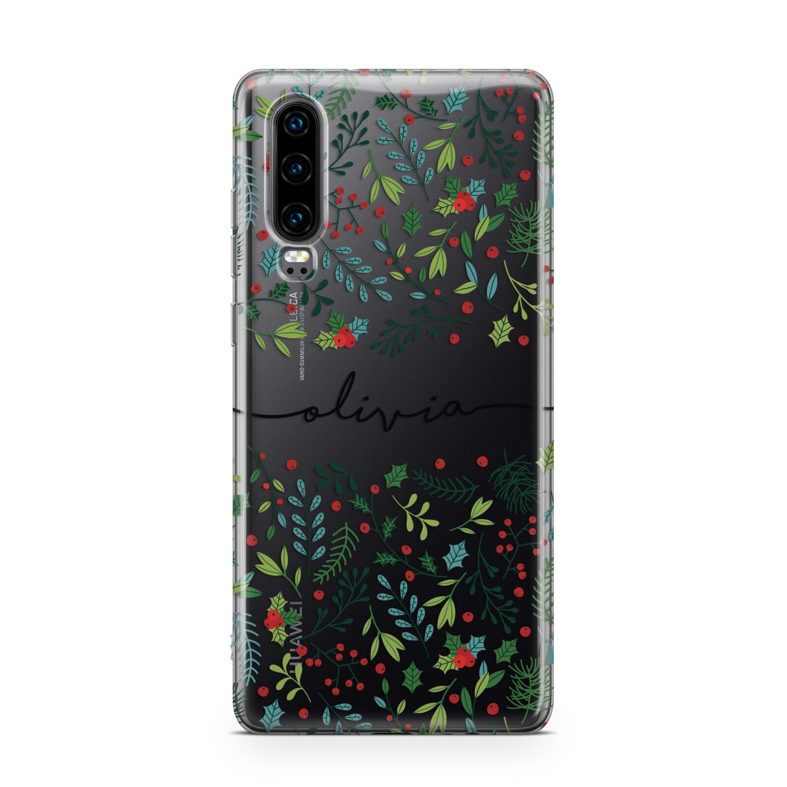 Personalised Winter Floral Huawei P30 Phone Case