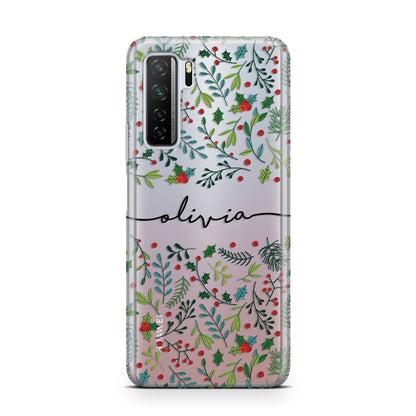 Personalised Winter Floral Huawei P40 Lite 5G Phone Case