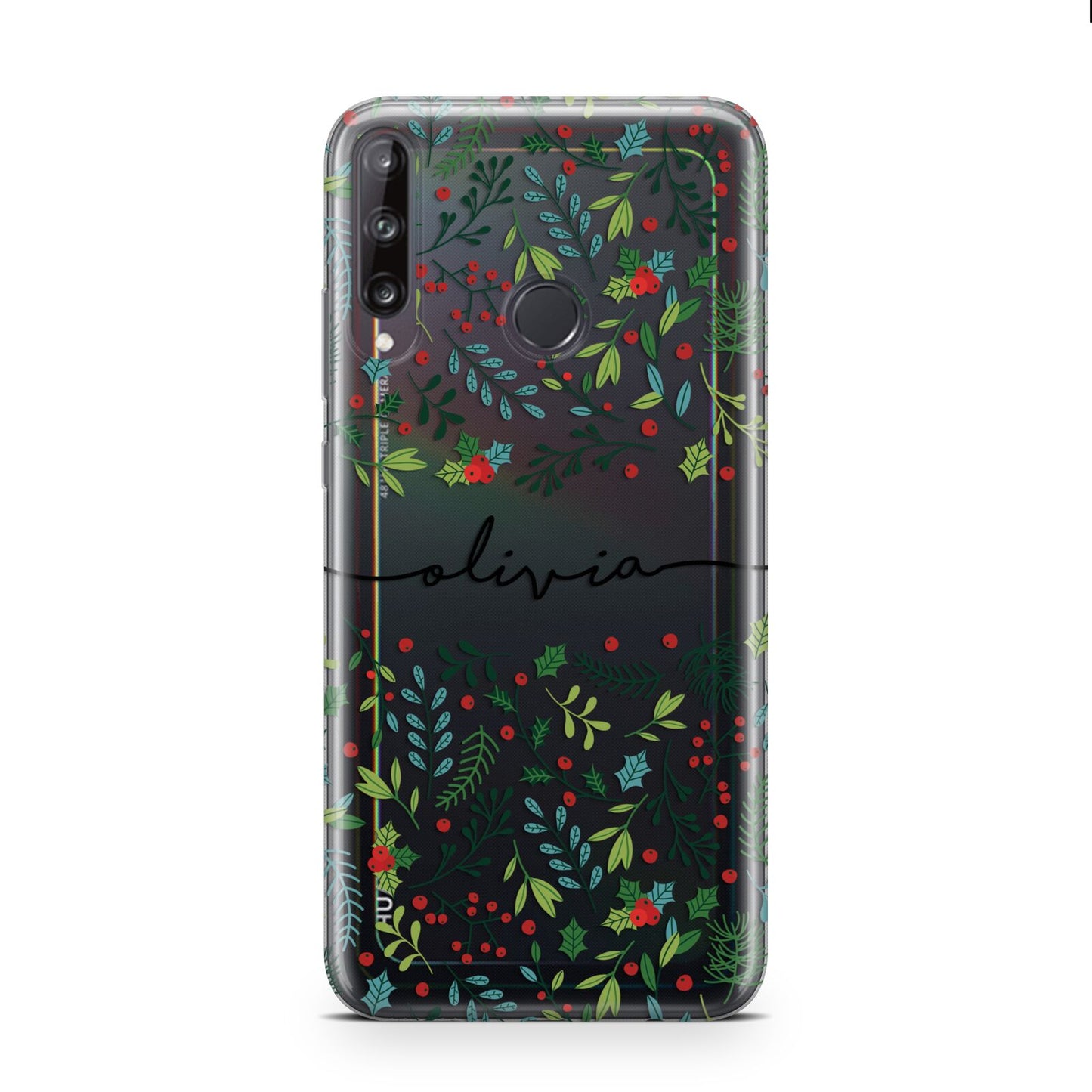 Personalised Winter Floral Huawei P40 Lite E Phone Case