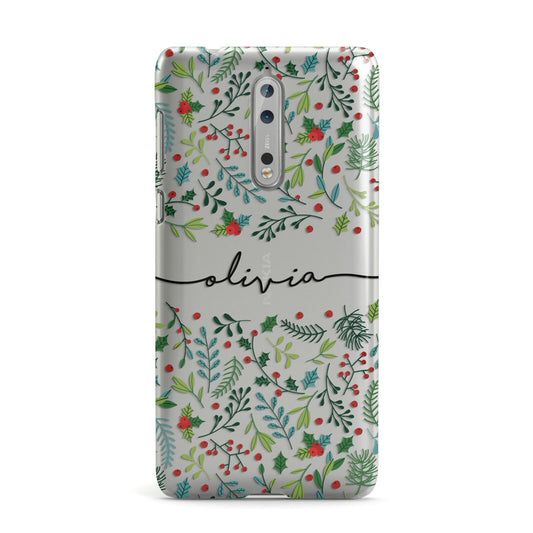 Personalised Winter Floral Nokia Case