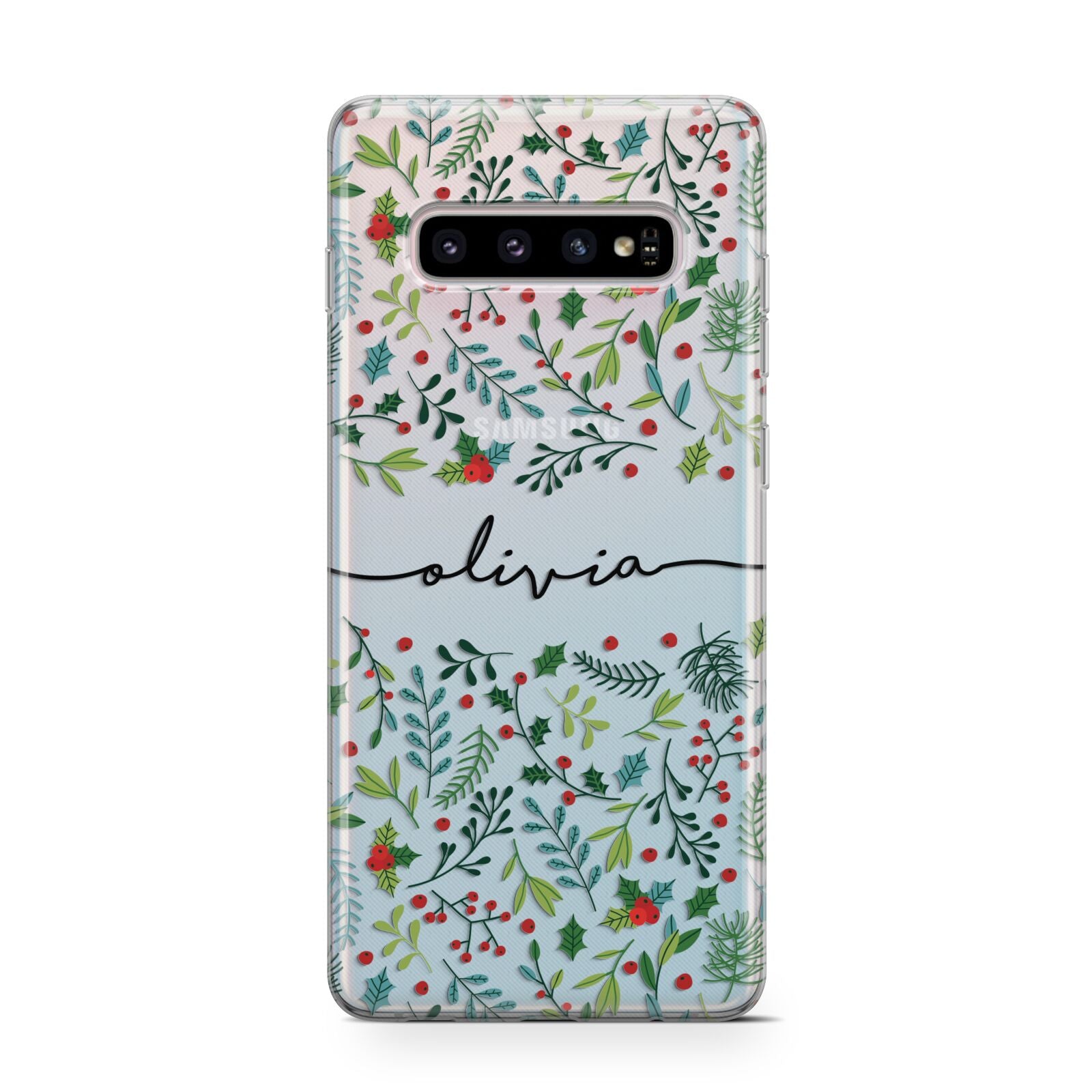 Personalised Winter Floral Protective Samsung Galaxy Case