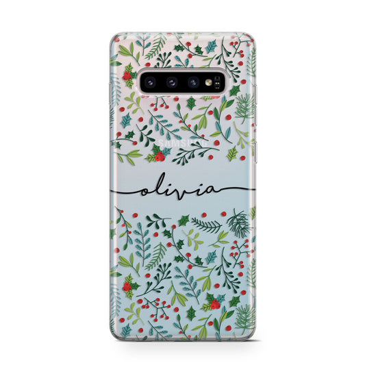 Personalised Winter Floral Protective Samsung Galaxy Case