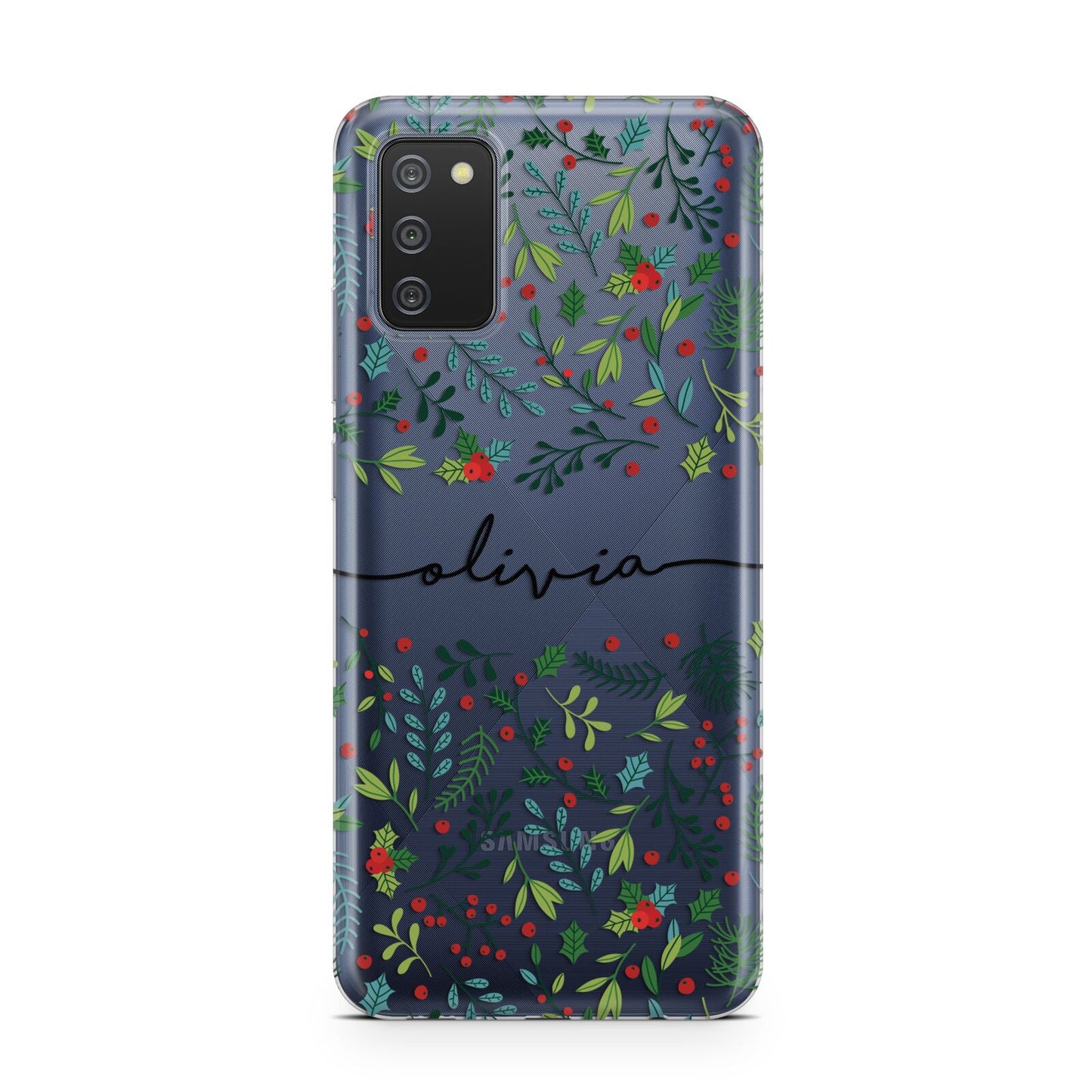 Personalised Winter Floral Samsung A02s Case