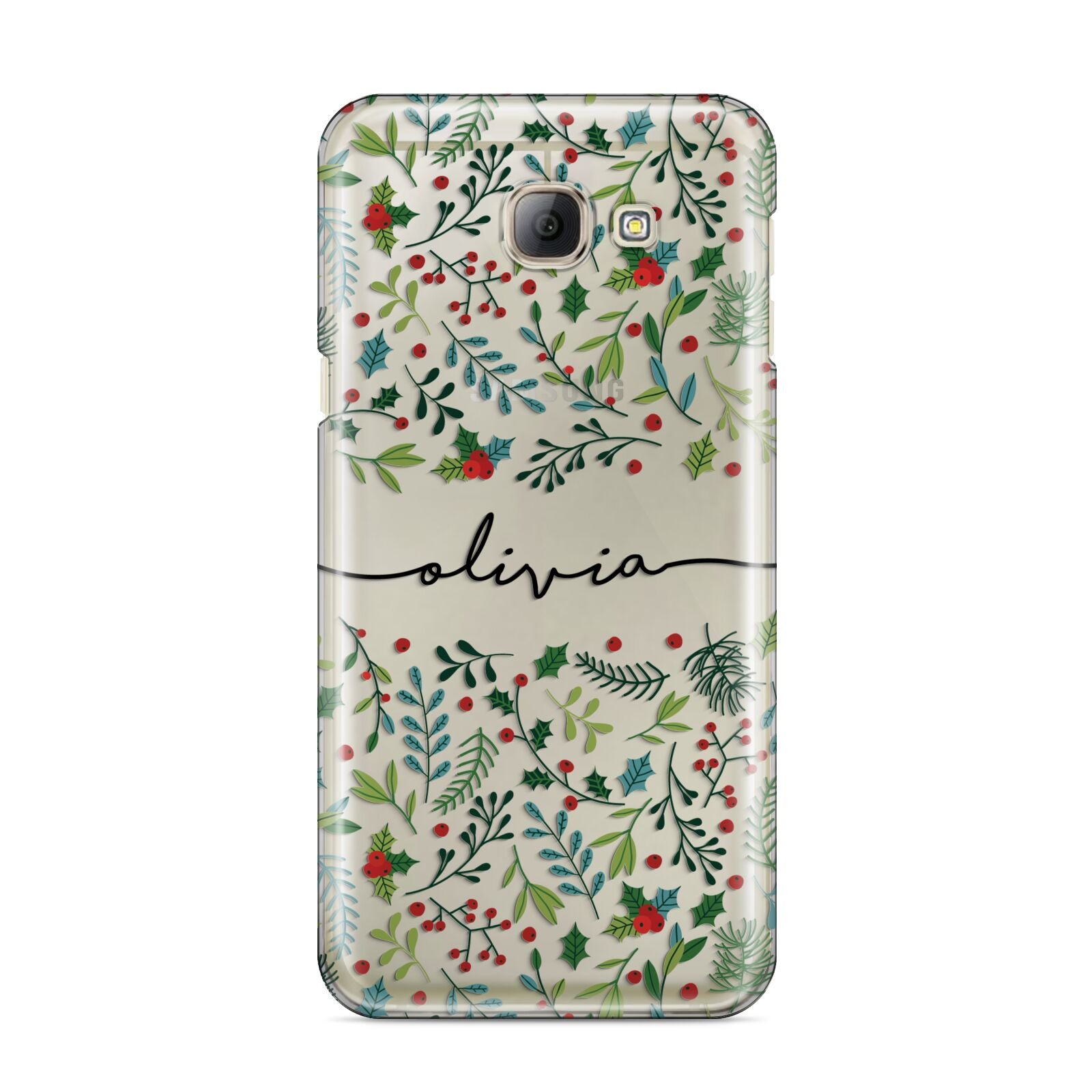 Personalised Winter Floral Samsung Galaxy A8 2016 Case