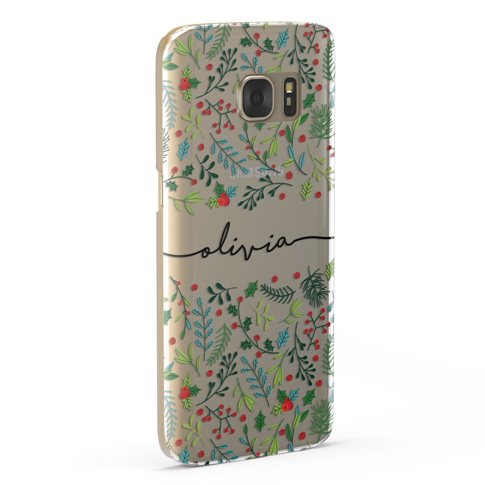 Personalised Winter Floral Samsung Galaxy Case Fourty Five Degrees