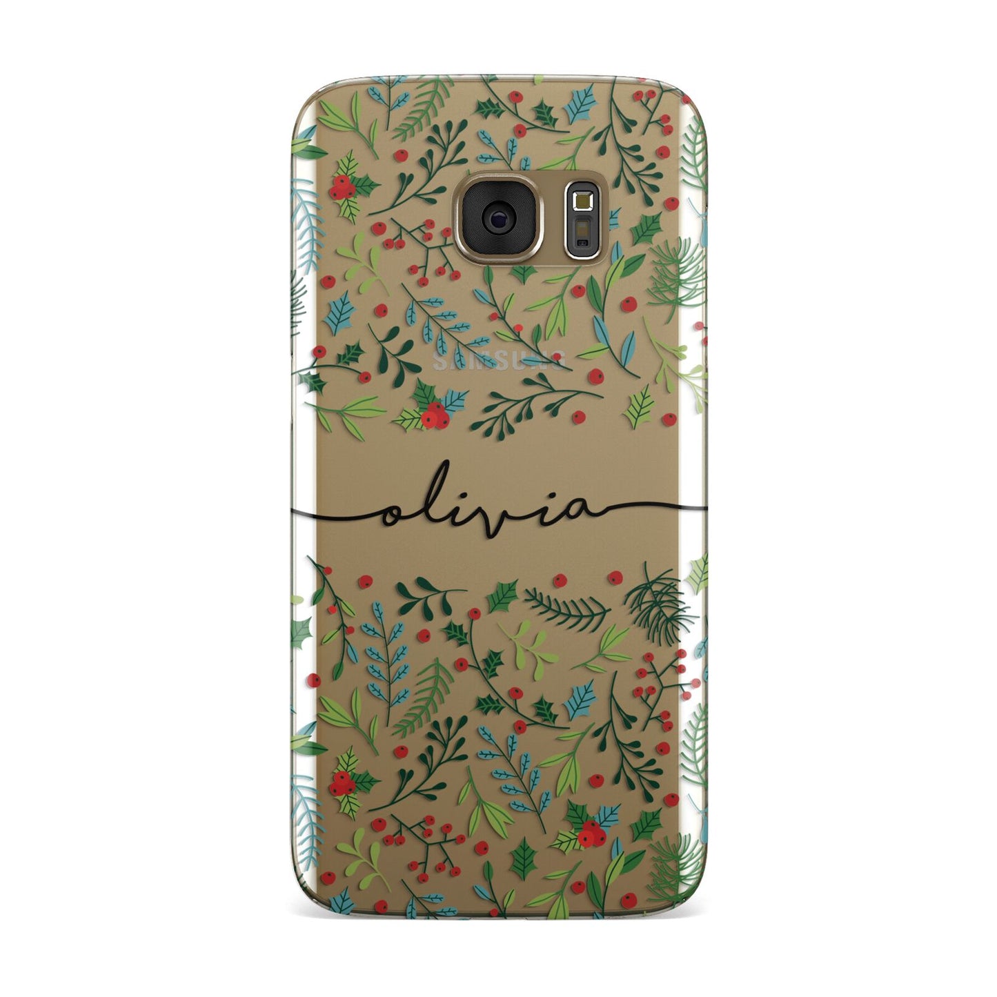 Personalised Winter Floral Samsung Galaxy Case