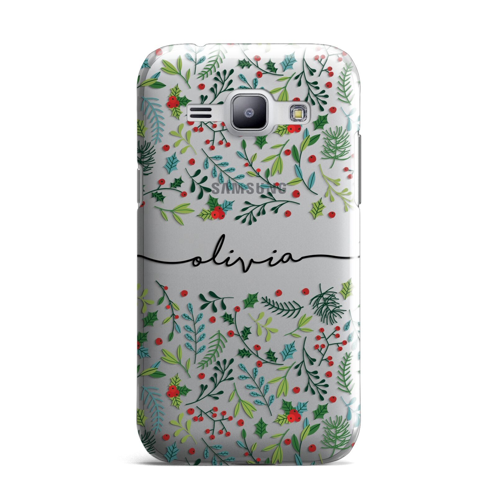 Personalised Winter Floral Samsung Galaxy J1 2015 Case