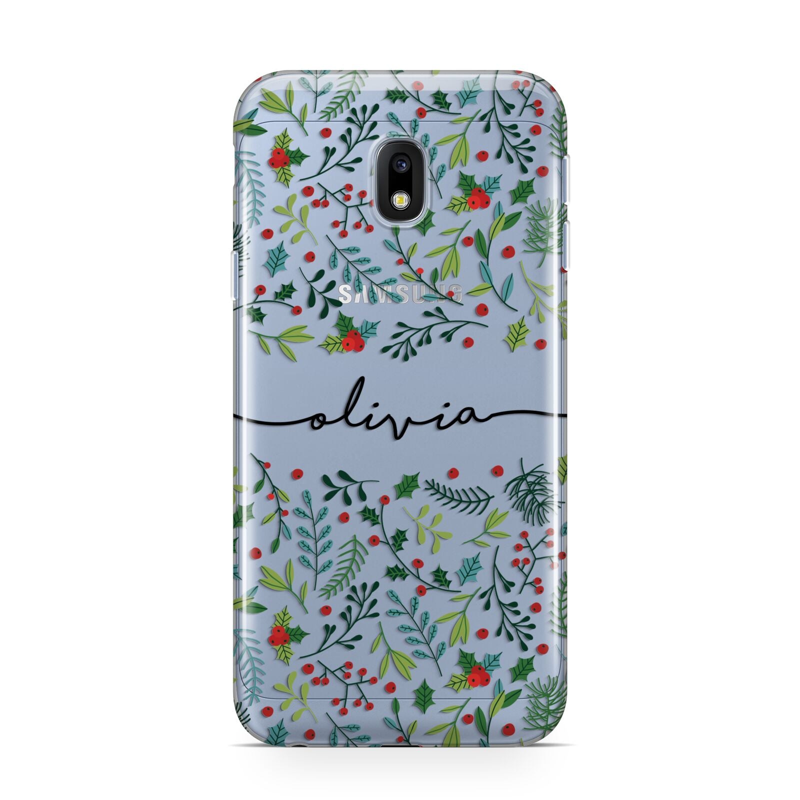 Personalised Winter Floral Samsung Galaxy J3 2017 Case