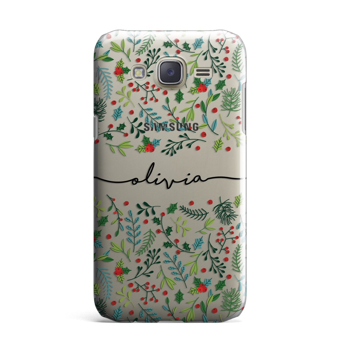 Personalised Winter Floral Samsung Galaxy J7 Case