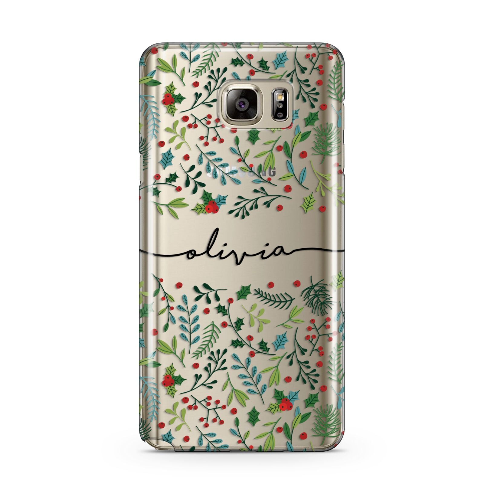 Personalised Winter Floral Samsung Galaxy Note 5 Case