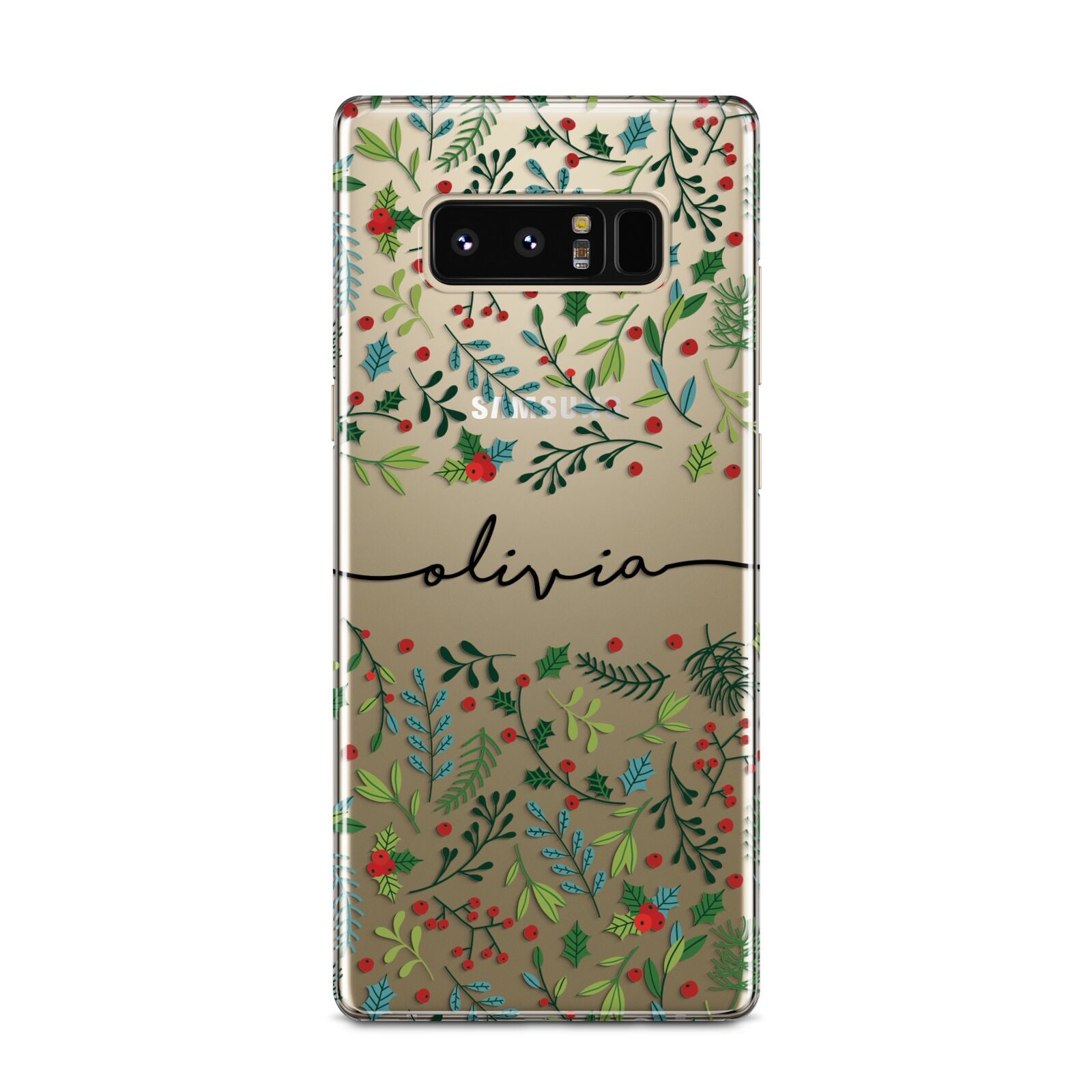 Personalised Winter Floral Samsung Galaxy Note 8 Case