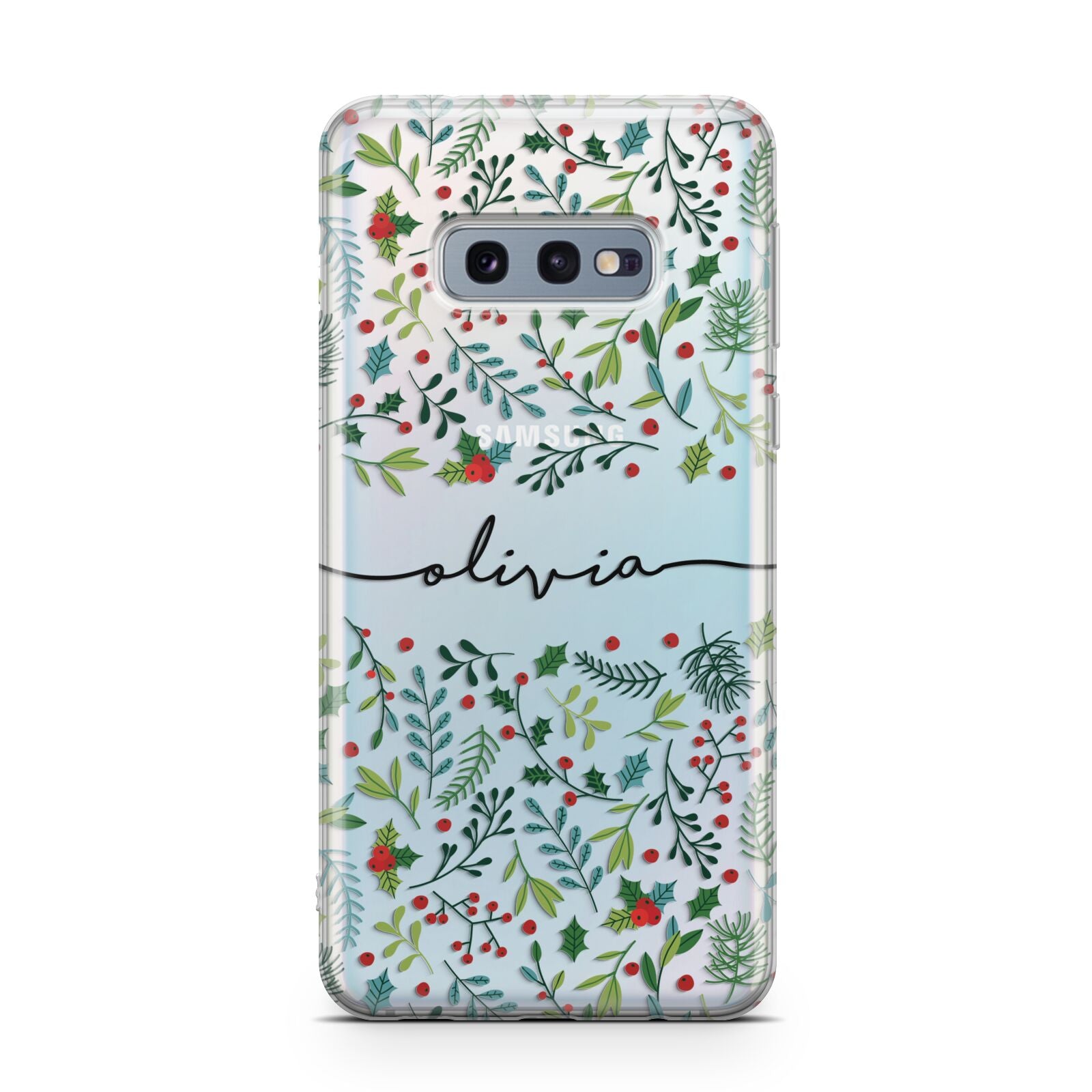 Personalised Winter Floral Samsung Galaxy S10E Case