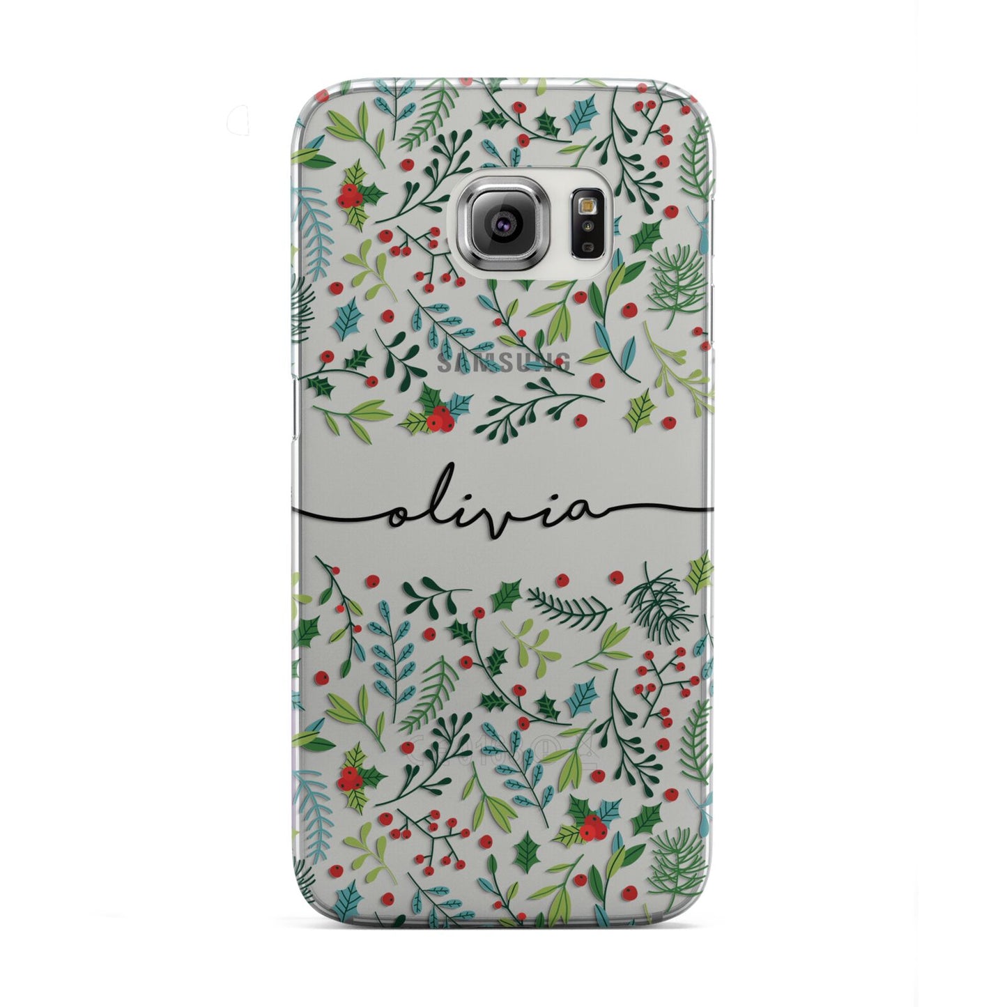 Personalised Winter Floral Samsung Galaxy S6 Edge Case