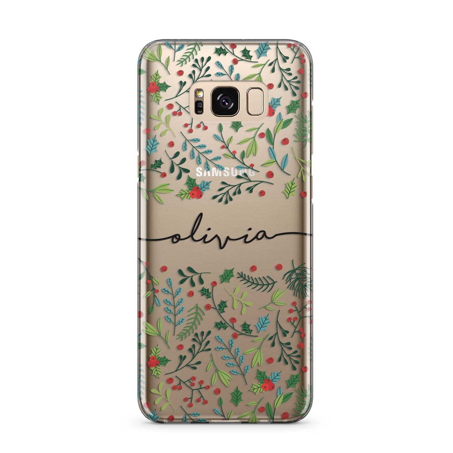 Personalised Winter Floral Samsung Galaxy S8 Plus Case