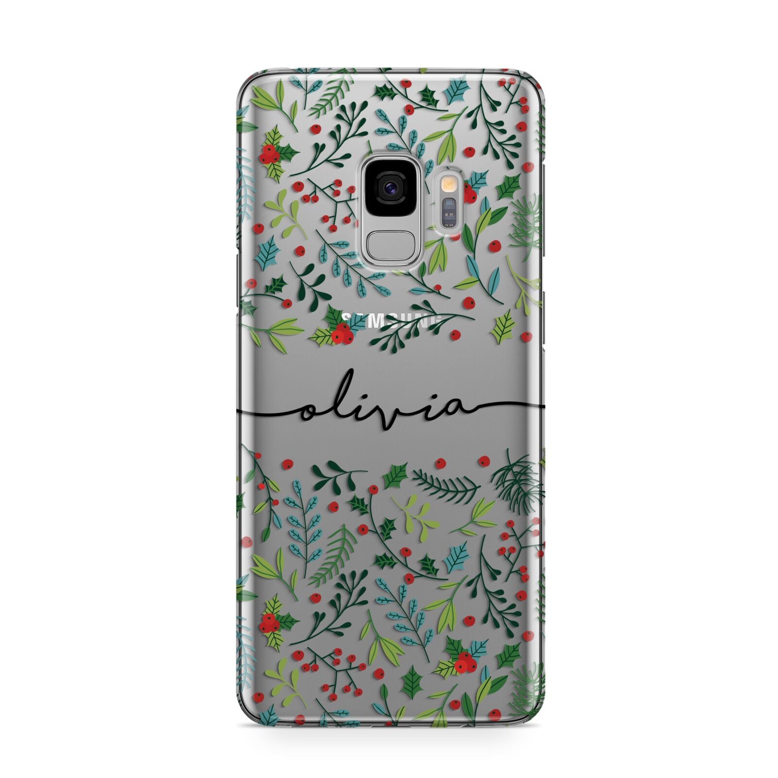 Personalised Winter Floral Samsung Galaxy S9 Case