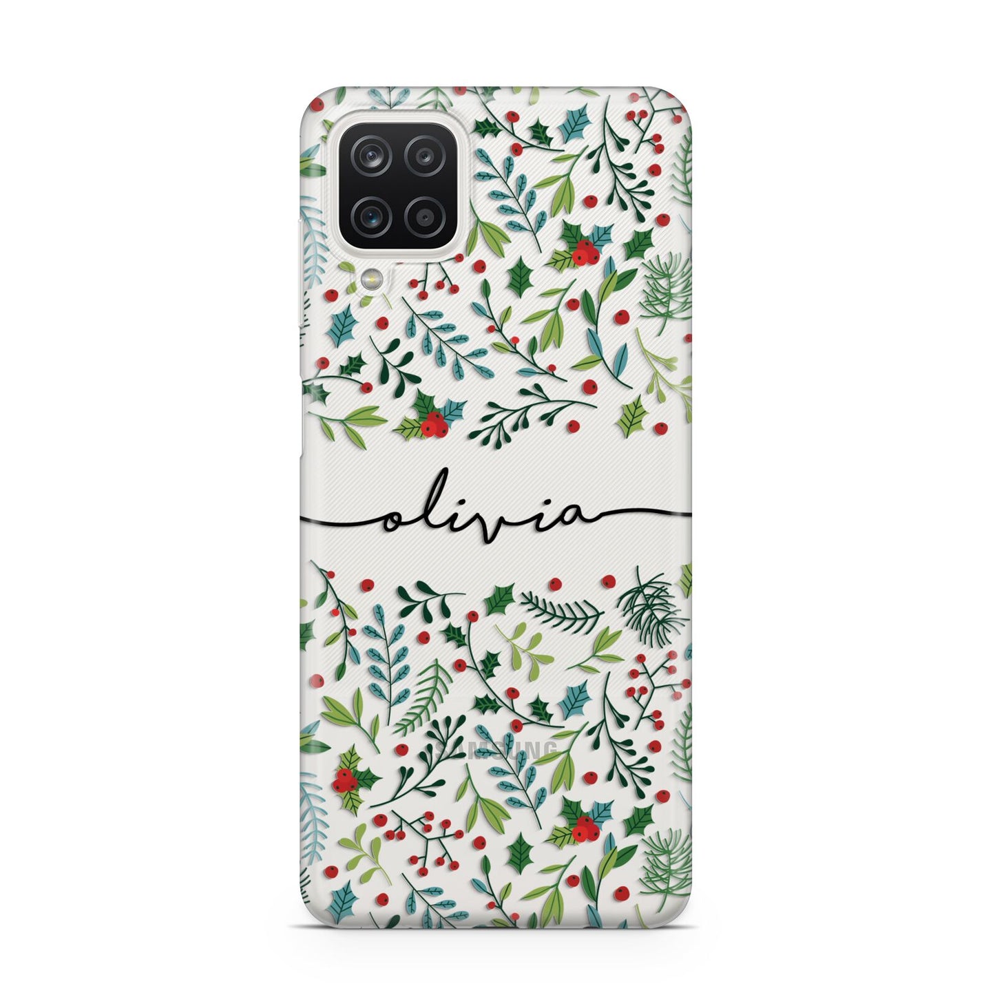 Personalised Winter Floral Samsung M12 Case