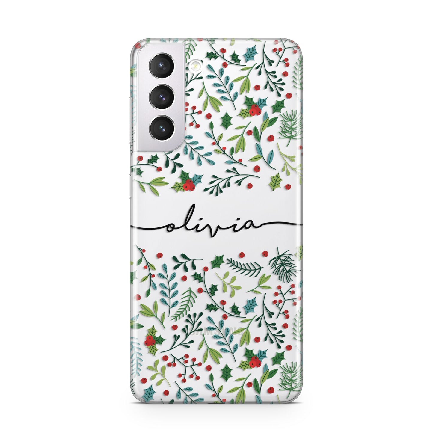 Personalised Winter Floral Samsung S21 Case