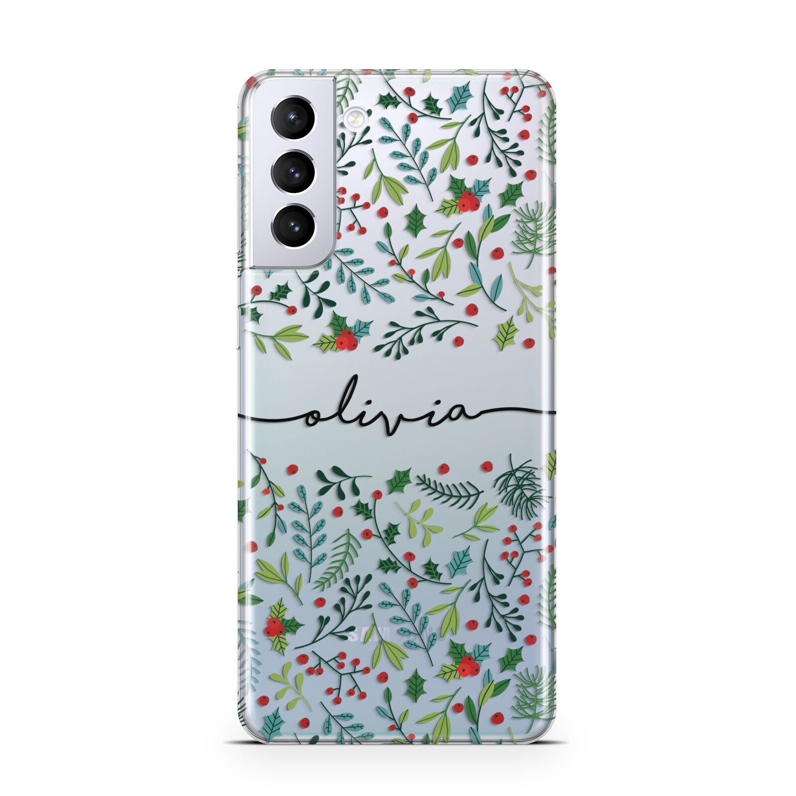 Personalised Winter Floral Samsung S21 Plus Case