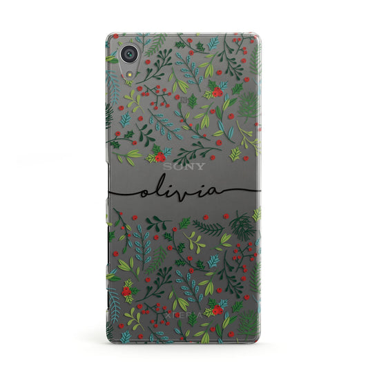 Personalised Winter Floral Sony Xperia Case