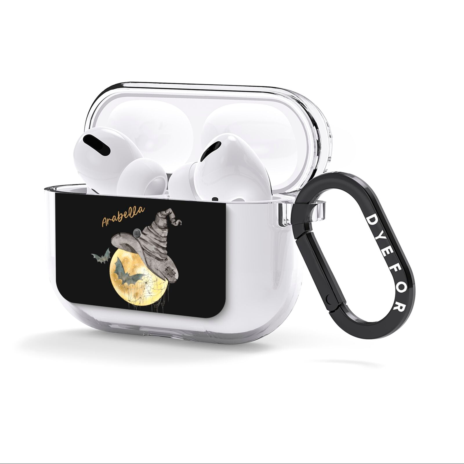 Personalised Witchy Moon AirPods Clear Case 3rd Gen Side Image