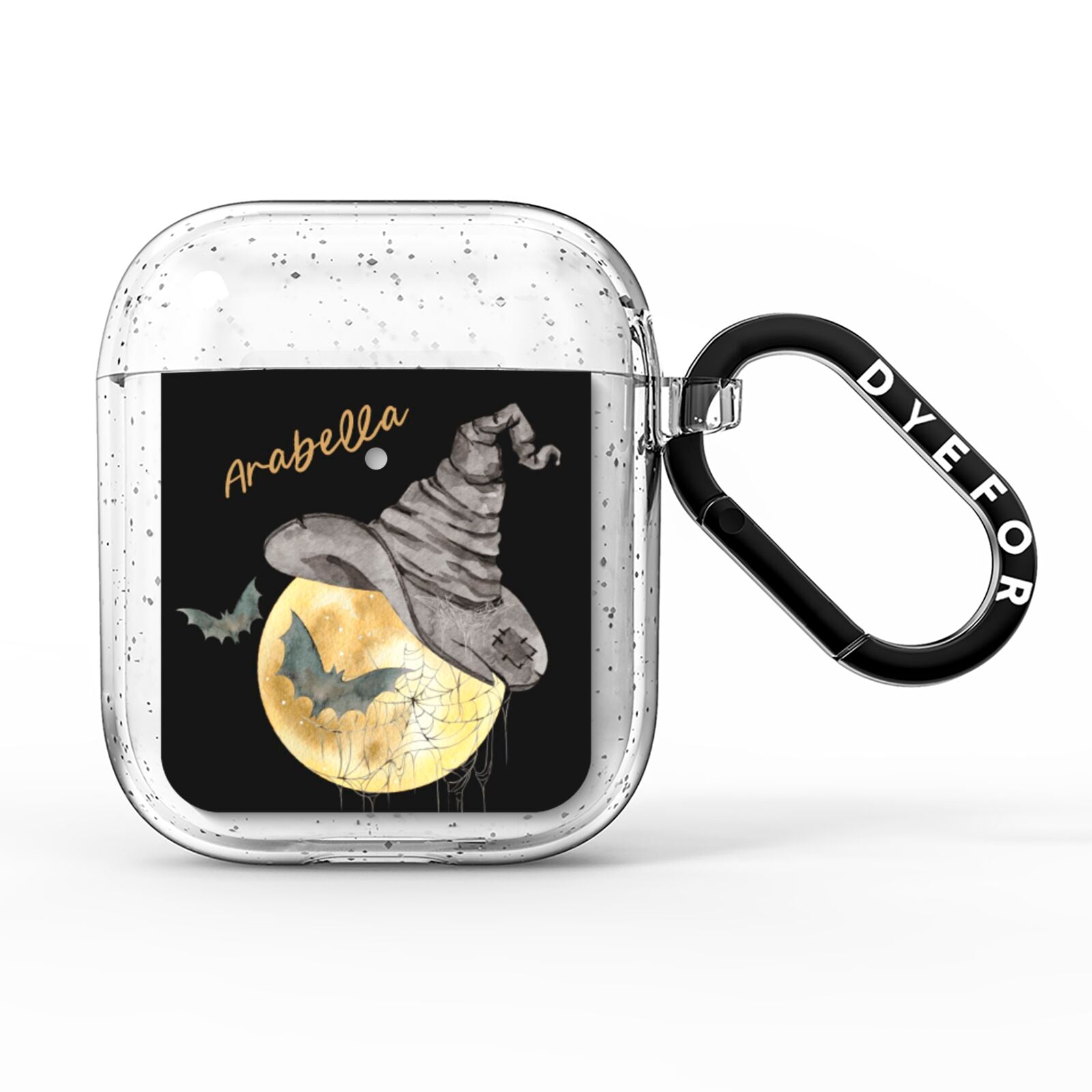 Personalised Witchy Moon AirPods Glitter Case