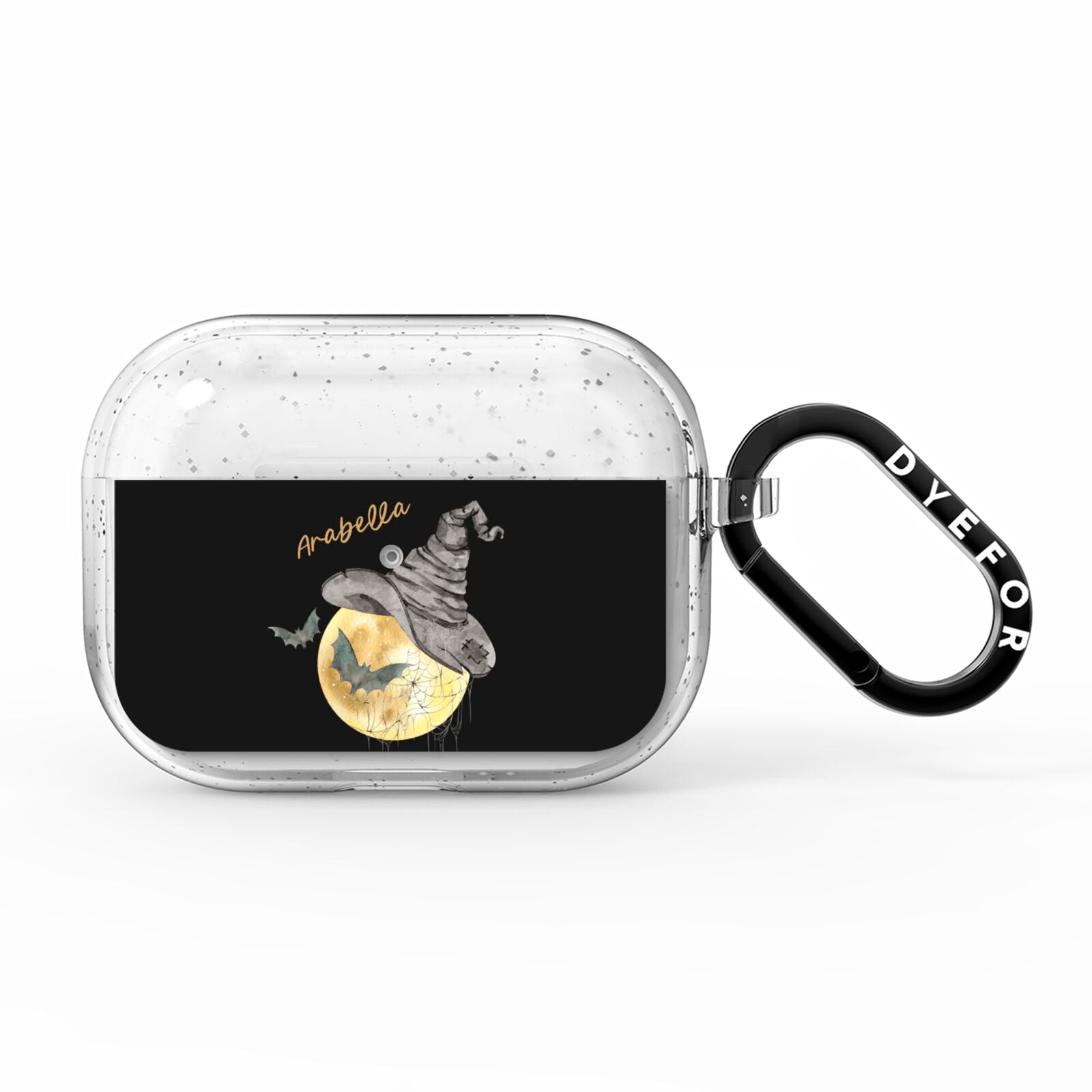 Personalised Witchy Moon AirPods Pro Glitter Case