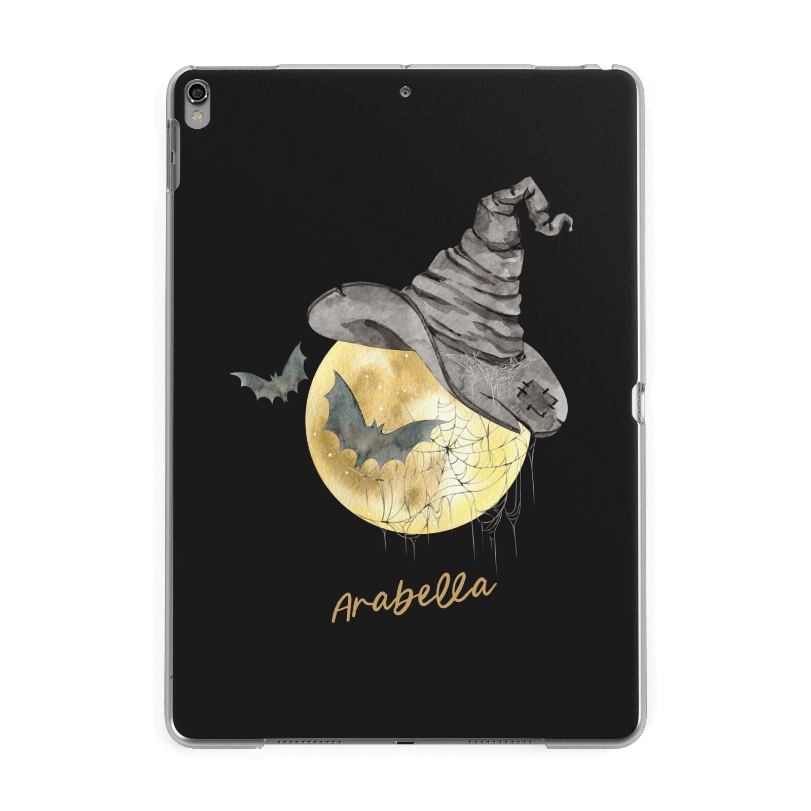 Personalised Witchy Moon Apple iPad Grey Case