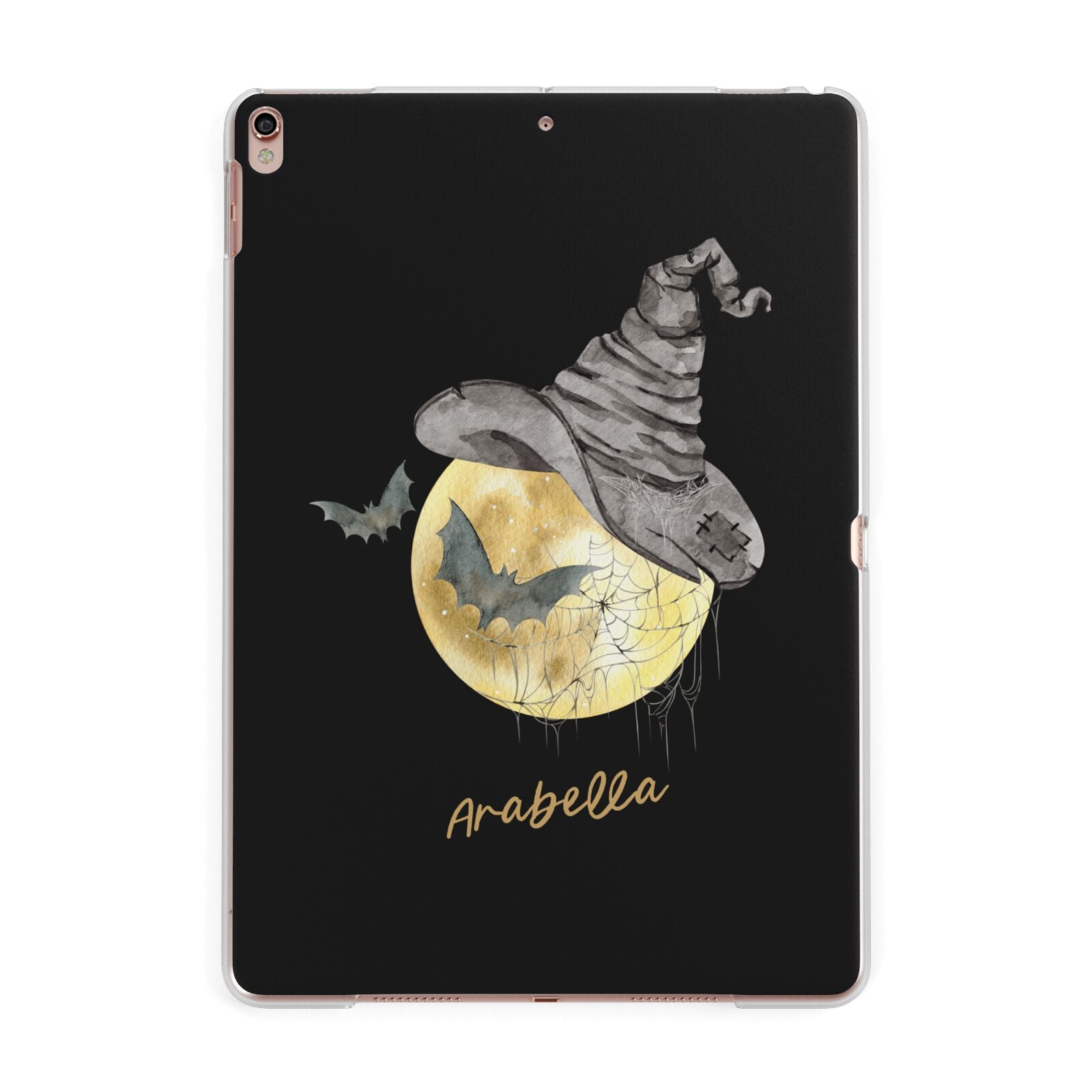 Personalised Witchy Moon Apple iPad Rose Gold Case