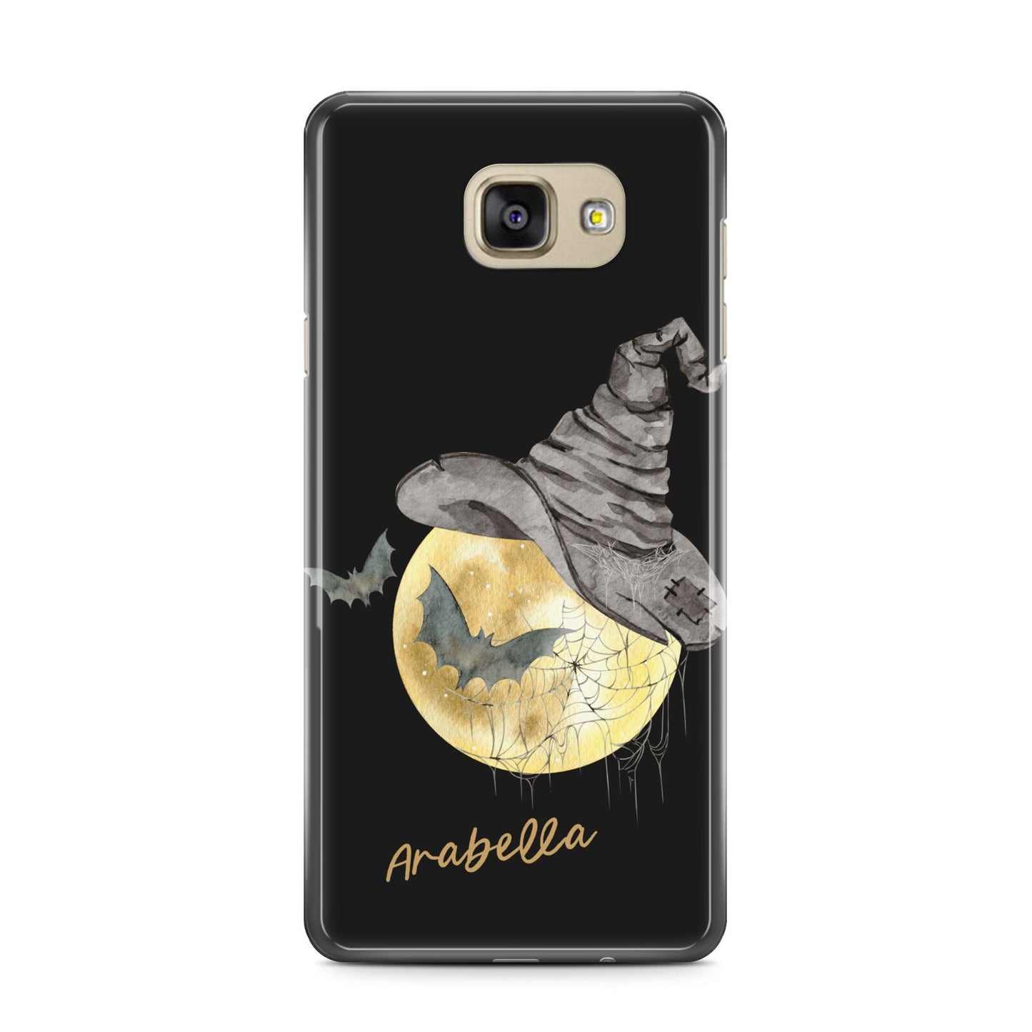 Personalised Witchy Moon Samsung Galaxy A7 2016 Case on gold phone